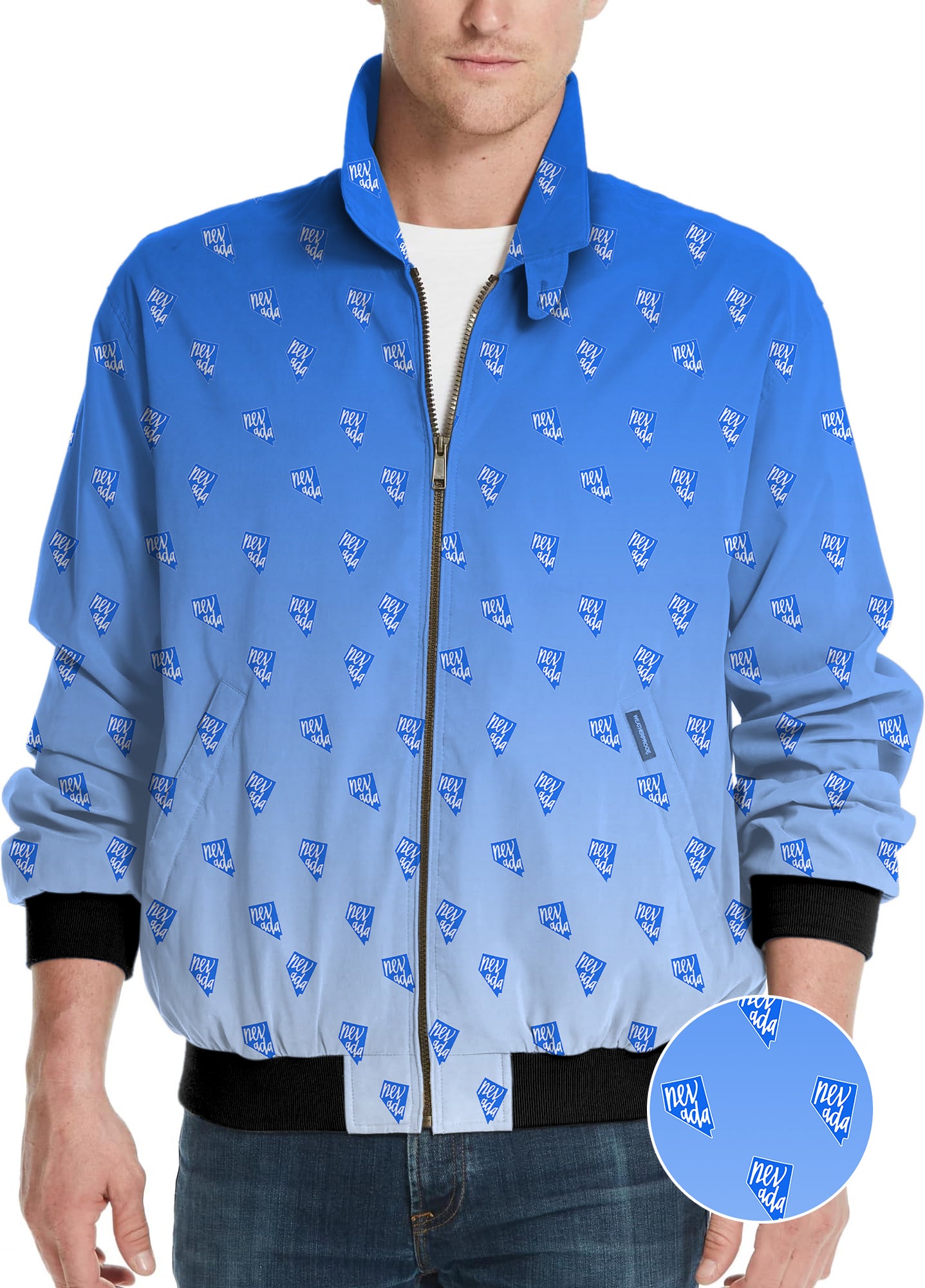 Blue Nevada Men's Golf Windbreaker Light Jacket