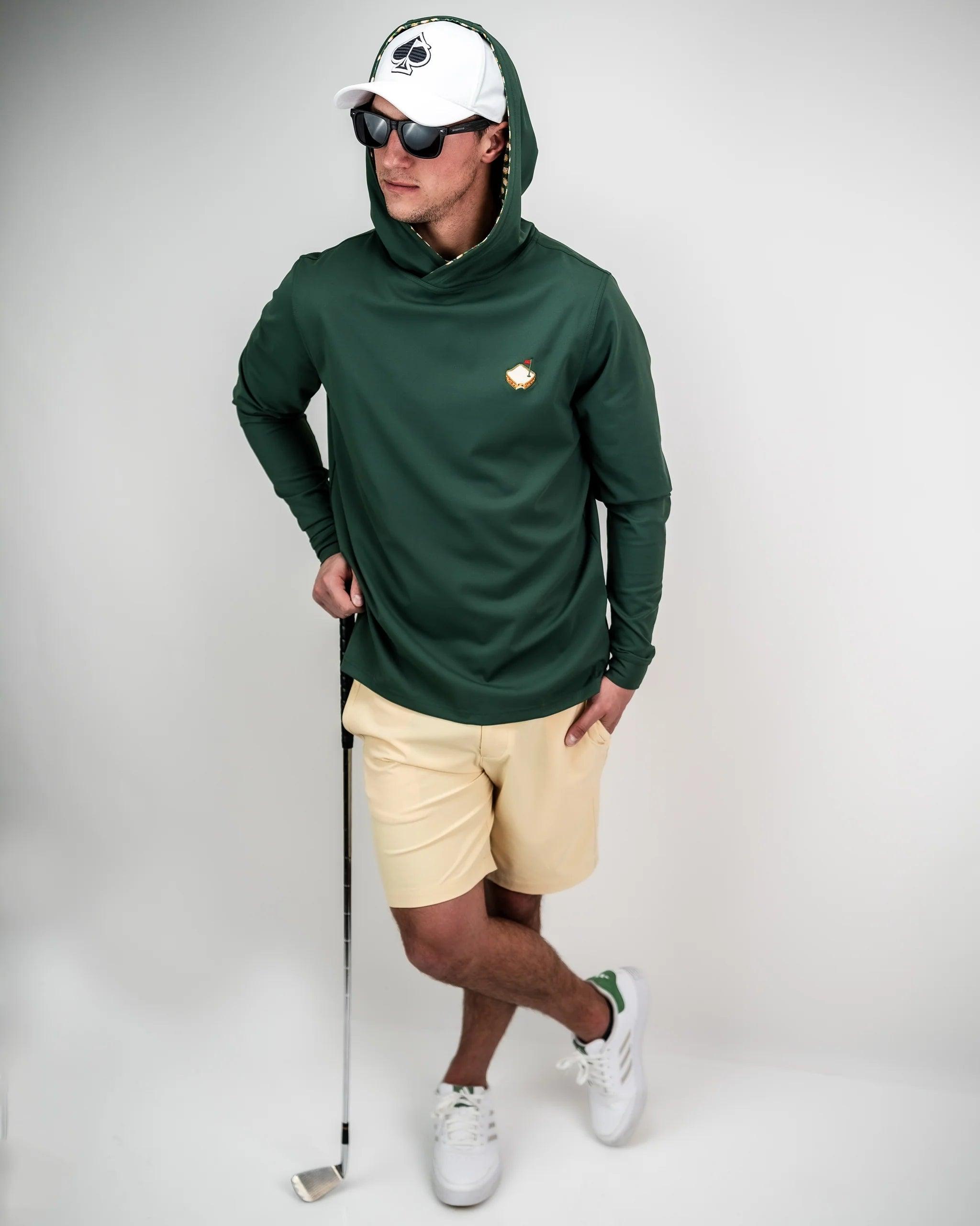 Performance Golf Hoodie Green Pattern The Master Sandwich Flag outerwear