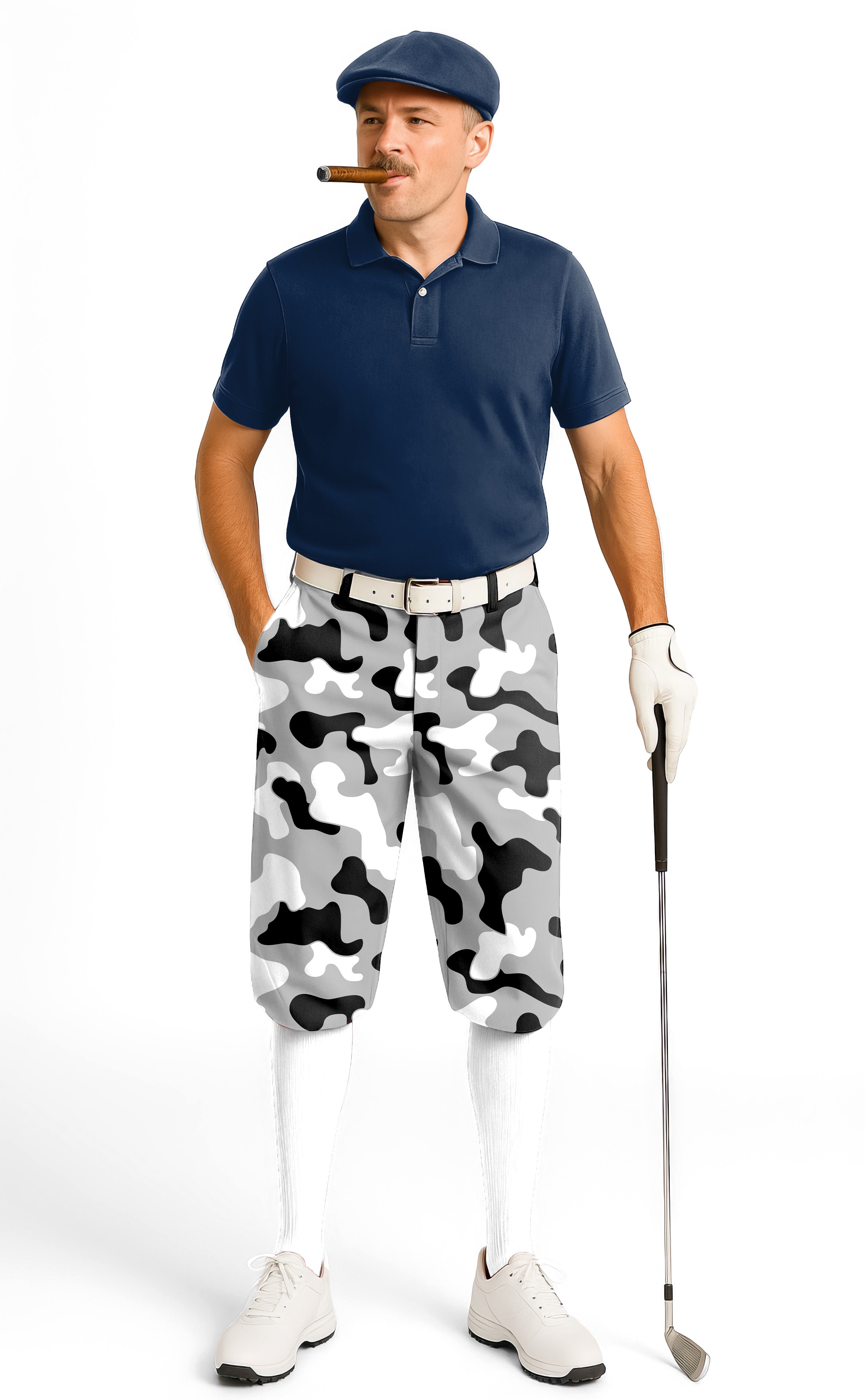Grey camouflage-Men's Golf Knickers Pants limited edition