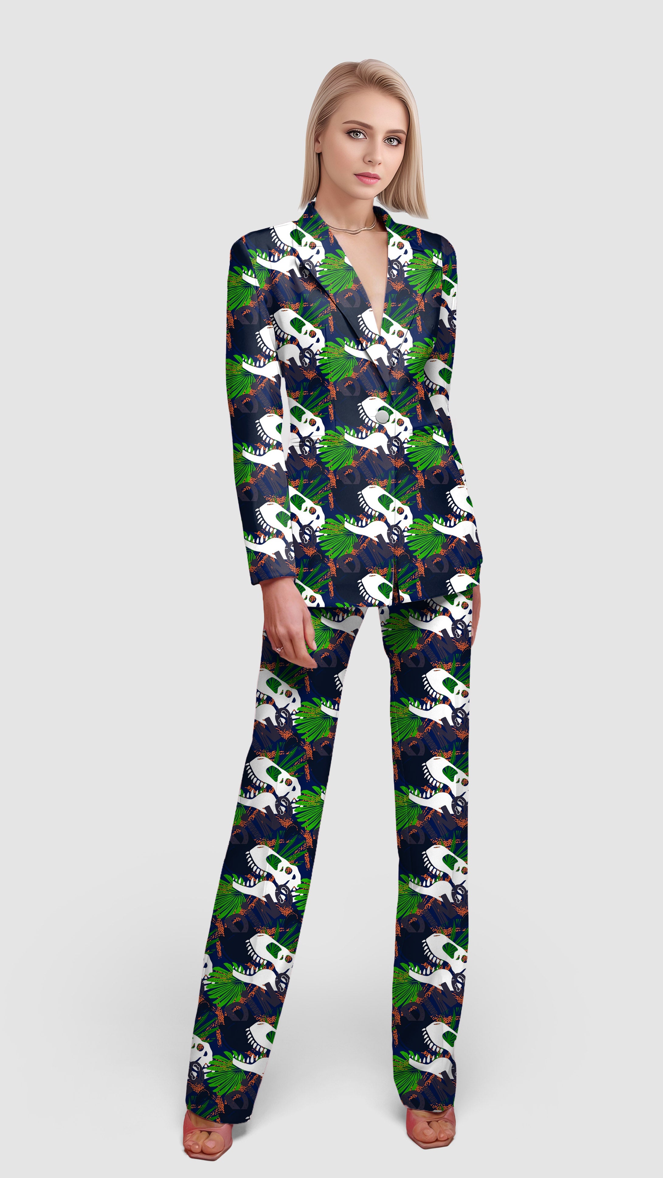 dinosaur fossil-Women's Blazer Casual Work Office Blazer Suit set