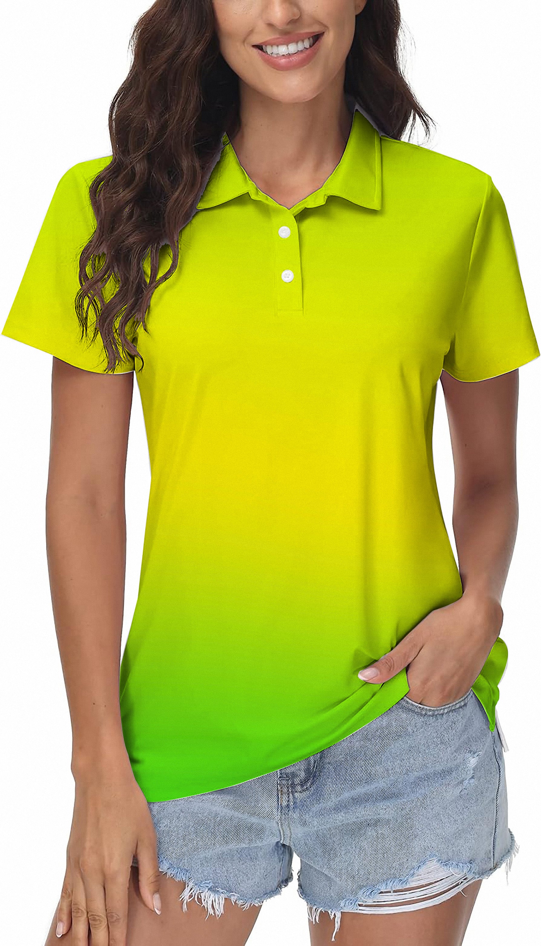 Women's Neon Gradients Golf Polo