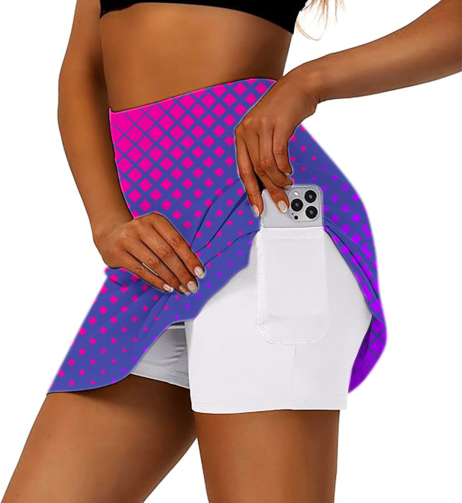 Women's blue purple pink sport Team Golf Skirts Inner Shorts Pocket