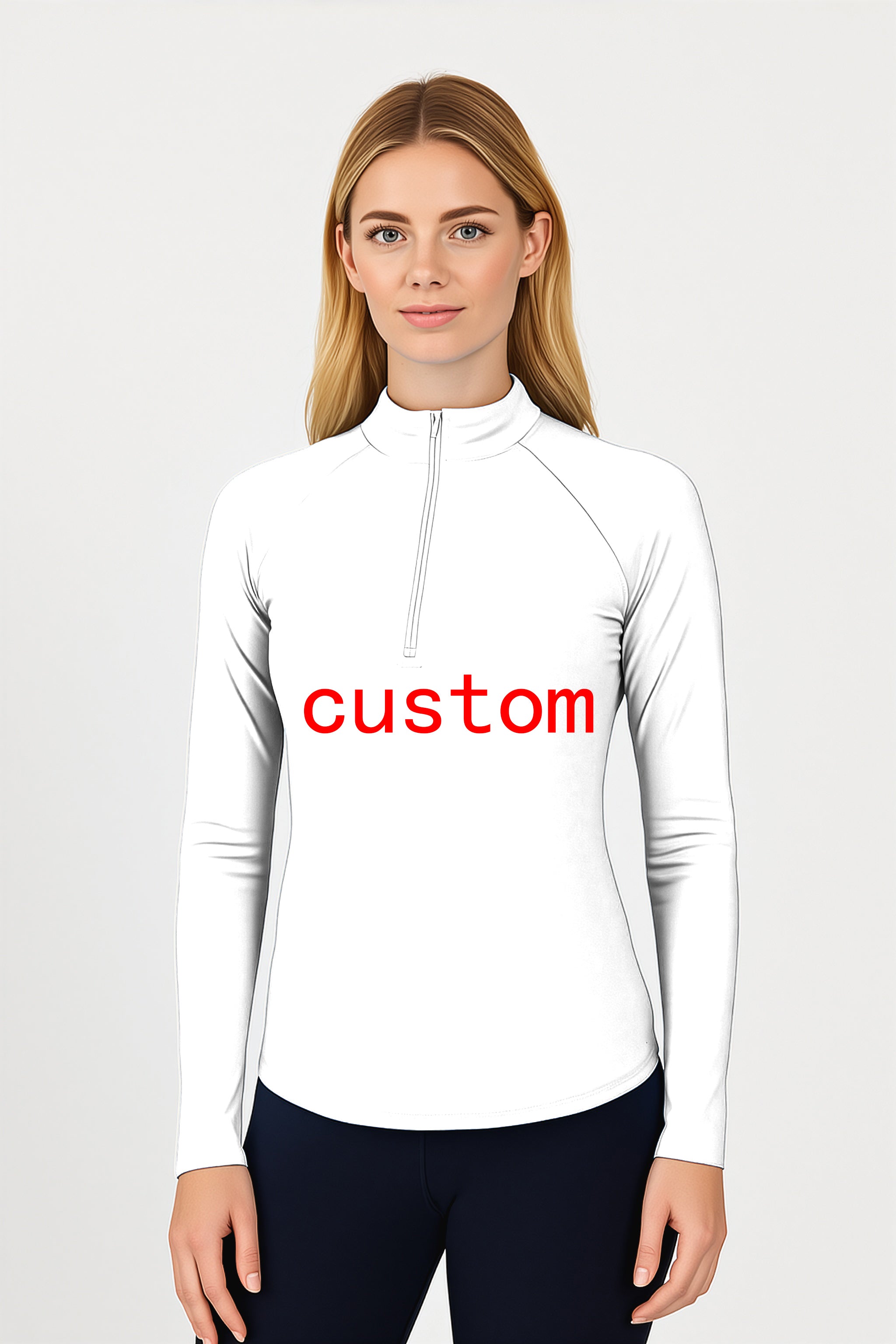 Custom Own Logo Women's Golf Active 3/4 Zip Top