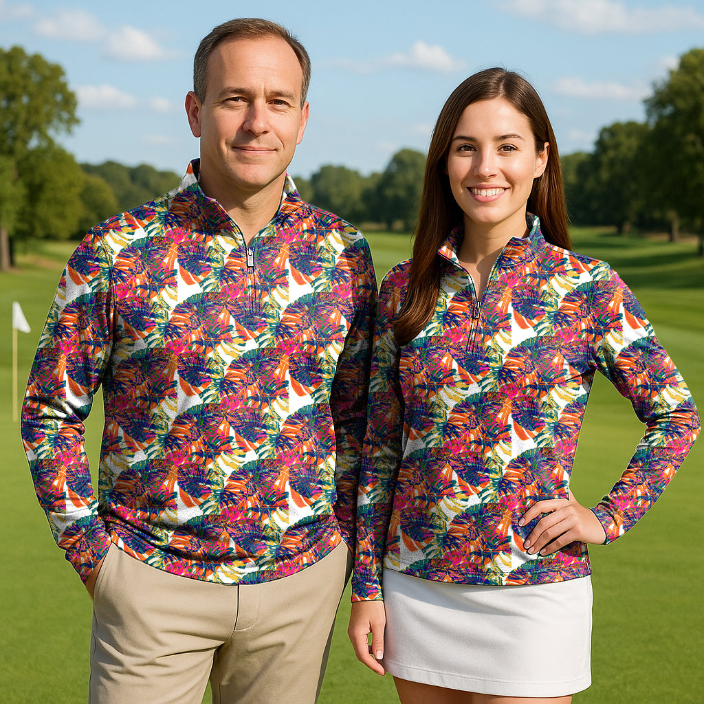 Red Leaf Couple Golf Active 3/4 Zip Top