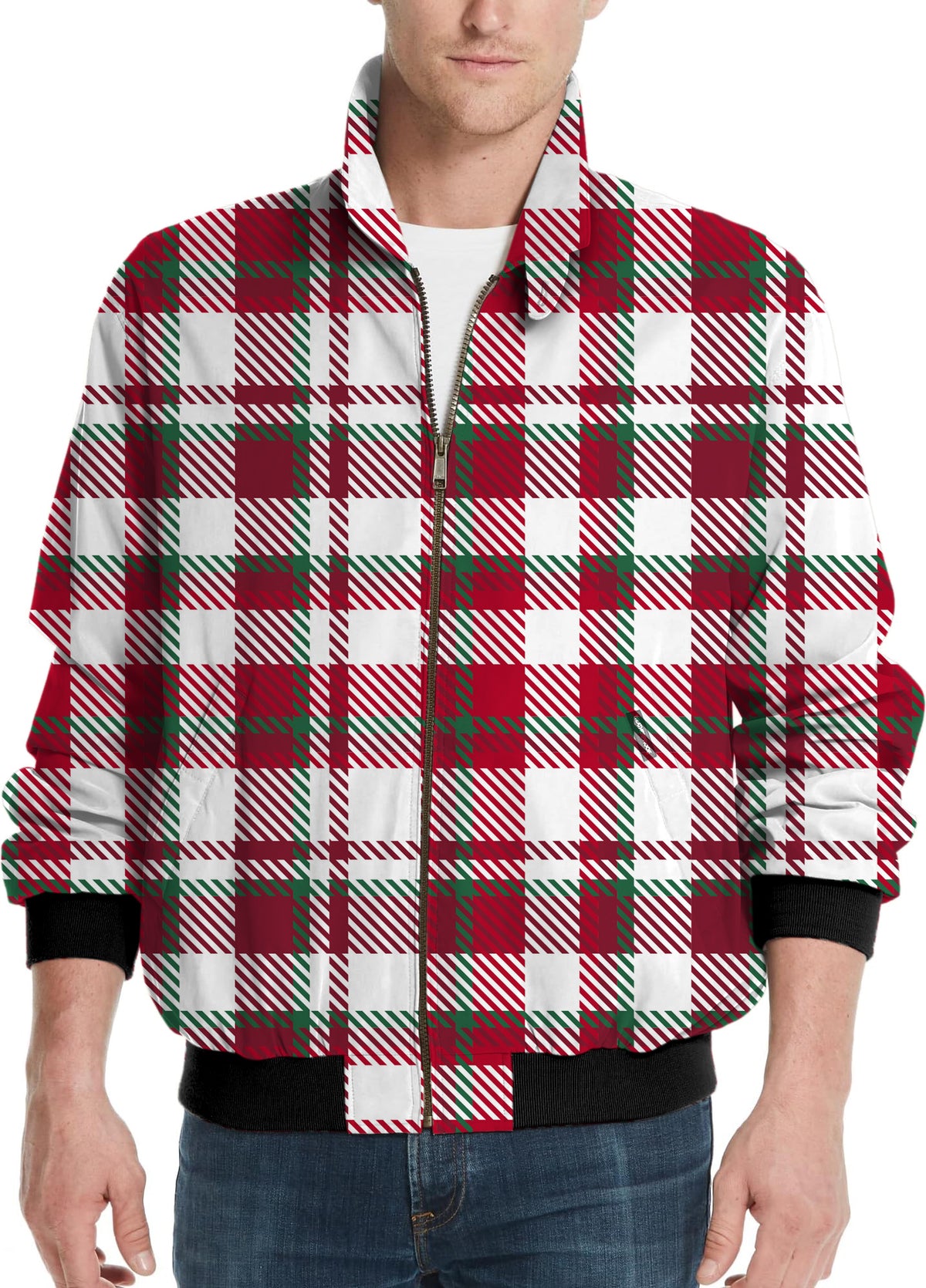 Christmas stripes Men's Golf Windbreaker Light Jacket