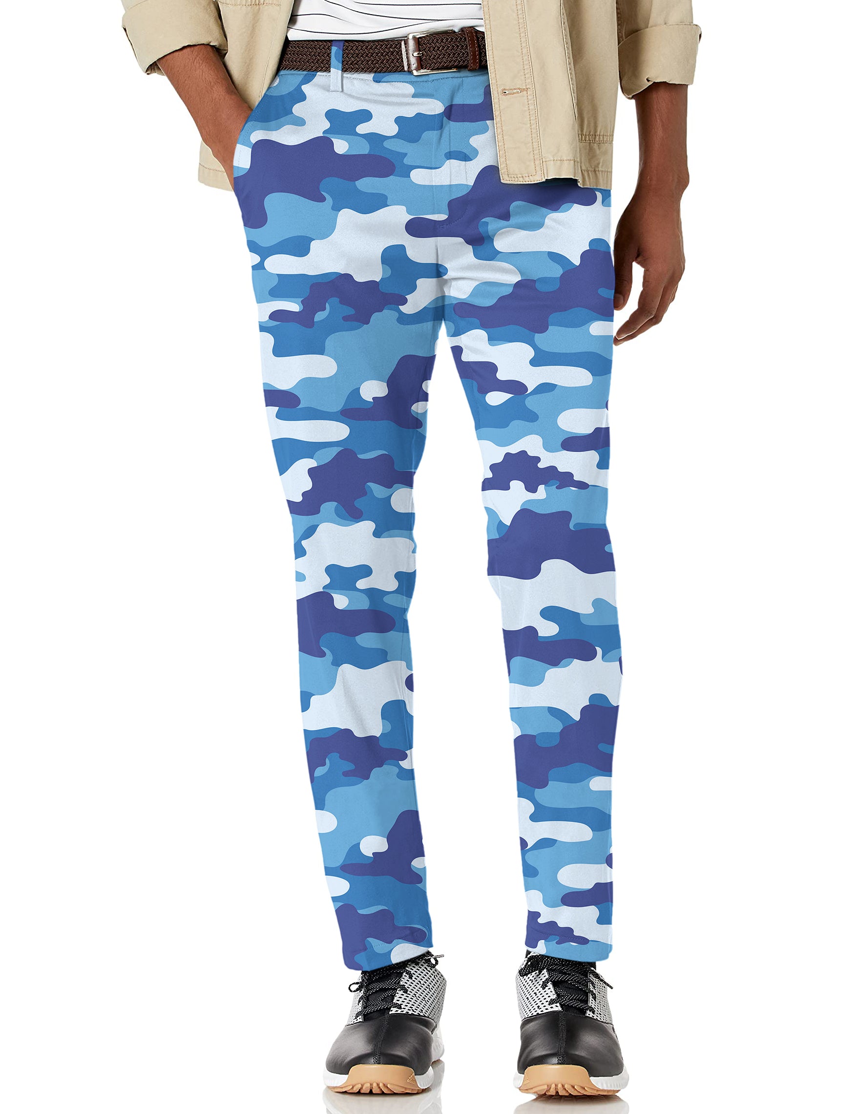 Men's Blue Camo Stretch Golf Pants