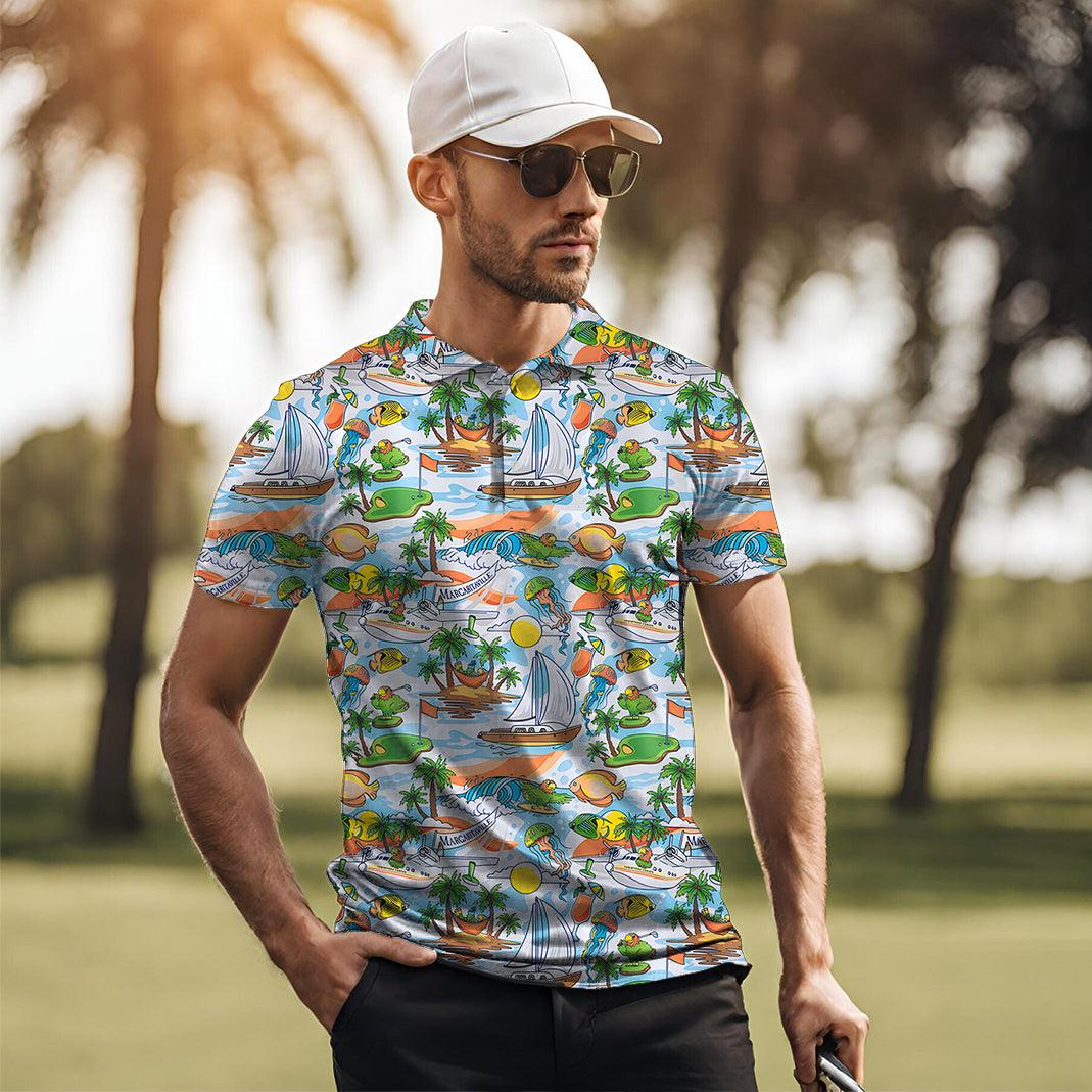 Men MARGARITAVILLE PINS IN PARADISE Golf Polo