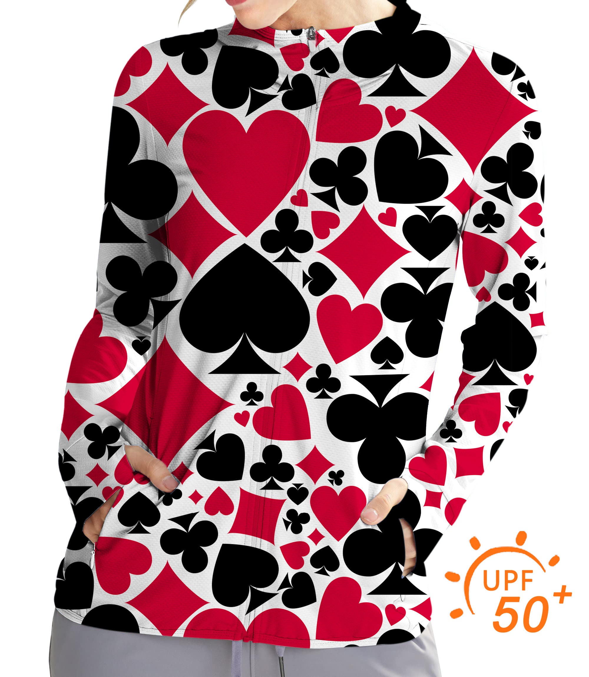 Women's Outdoor Poker Golf Sun Protection Slim Fit zip hoodies