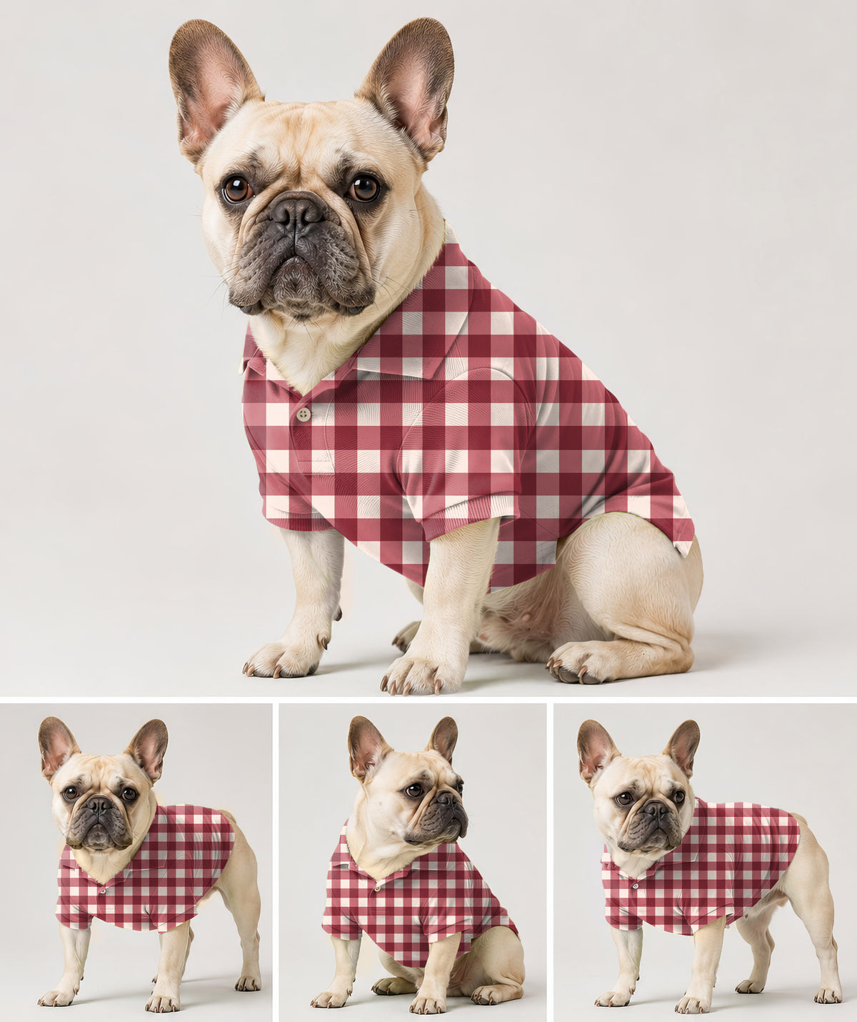 Dog's Christmas red checkerboard Golf Polo