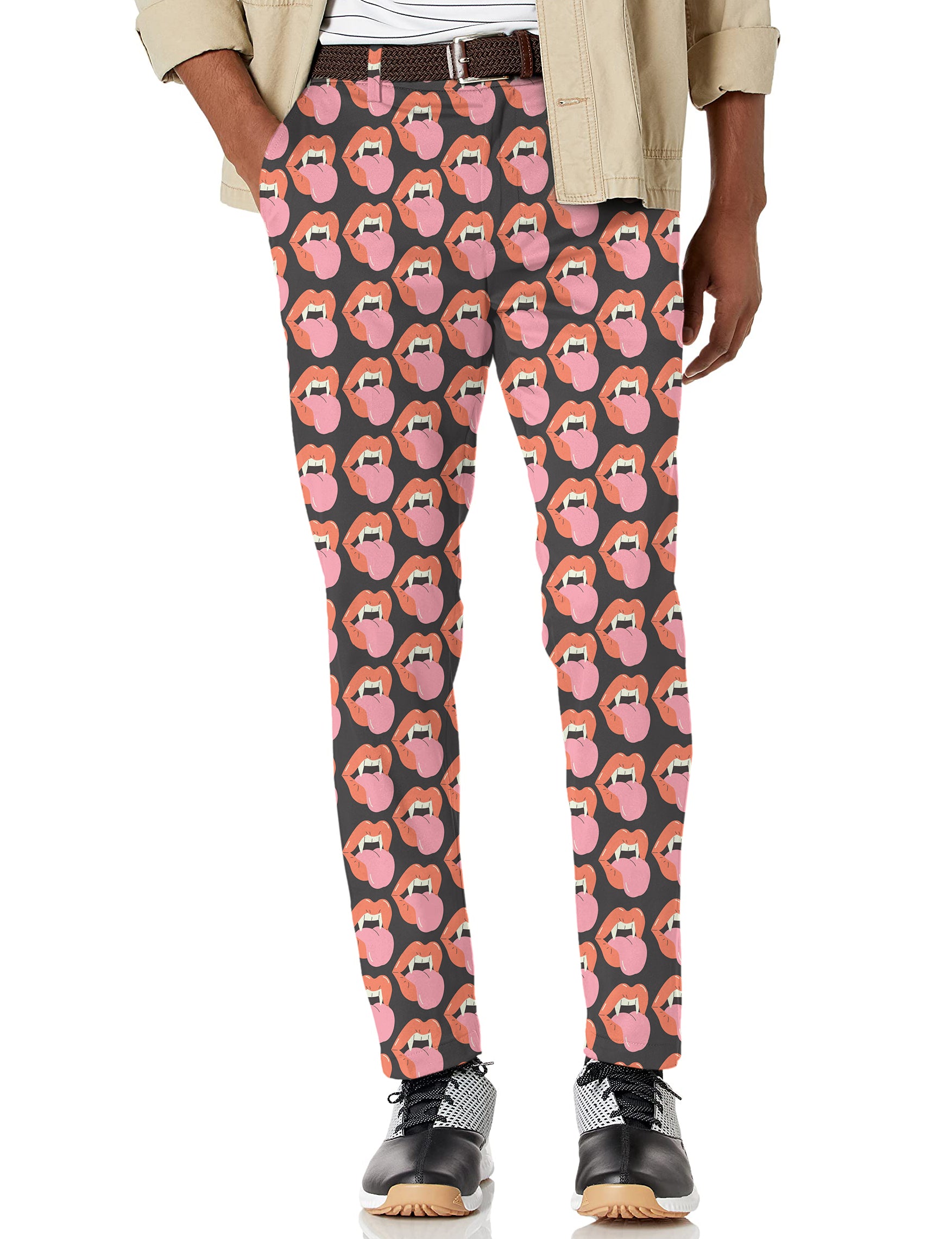 Men's Halloween Vampire Mouth Stretch Golf Pants