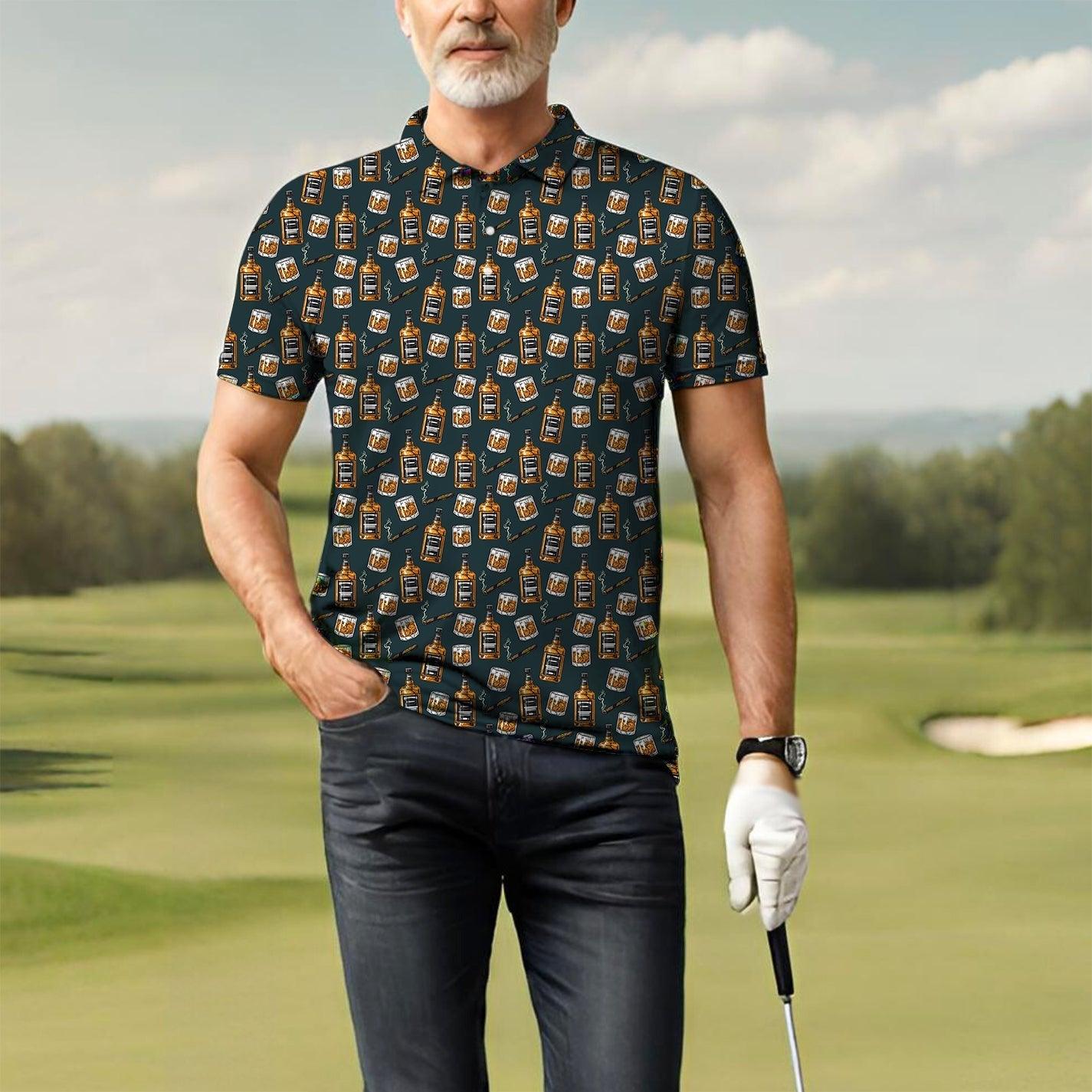 Men Whiskey cigars Golf Party All Bodies Golf Polo