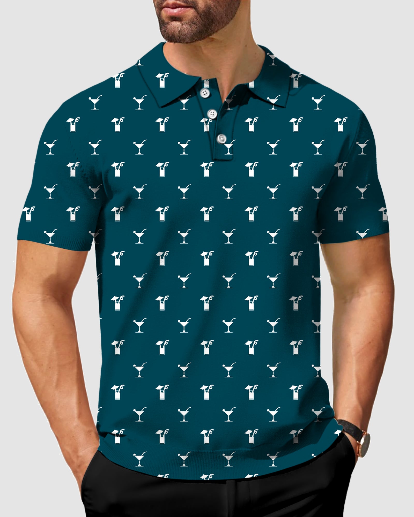 Men's Lemon beverage golf polo