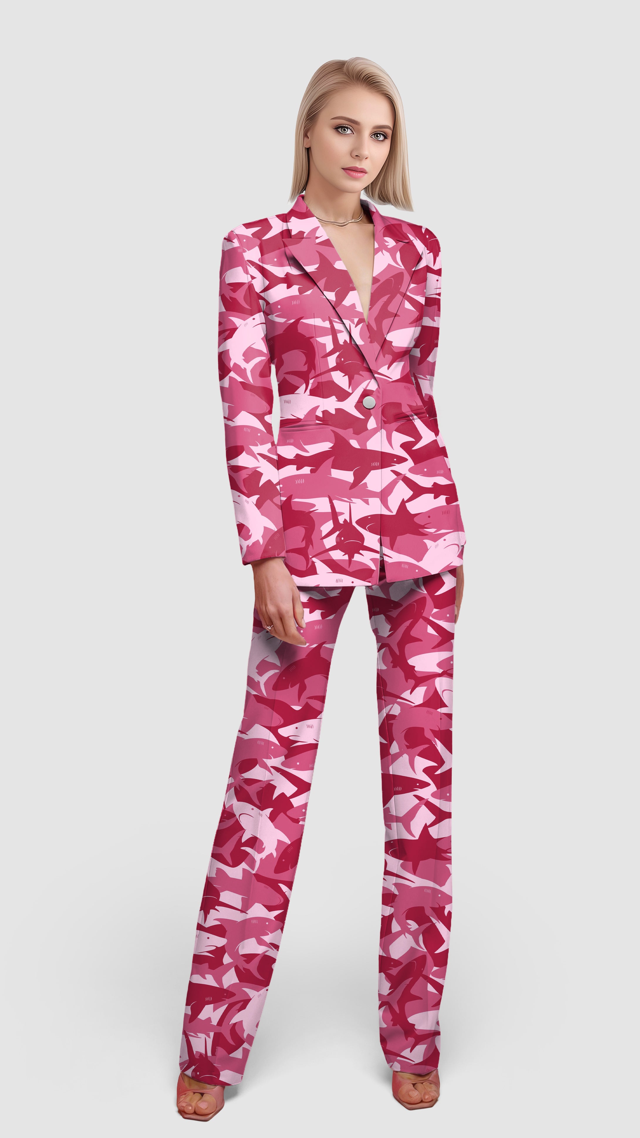 Bait in the Water-Women's Blazer Casual Work Office Blazer Suit set