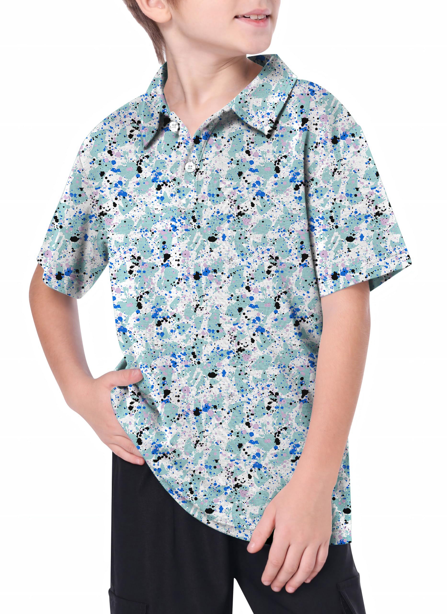 Youth Paint dots Golf Polo