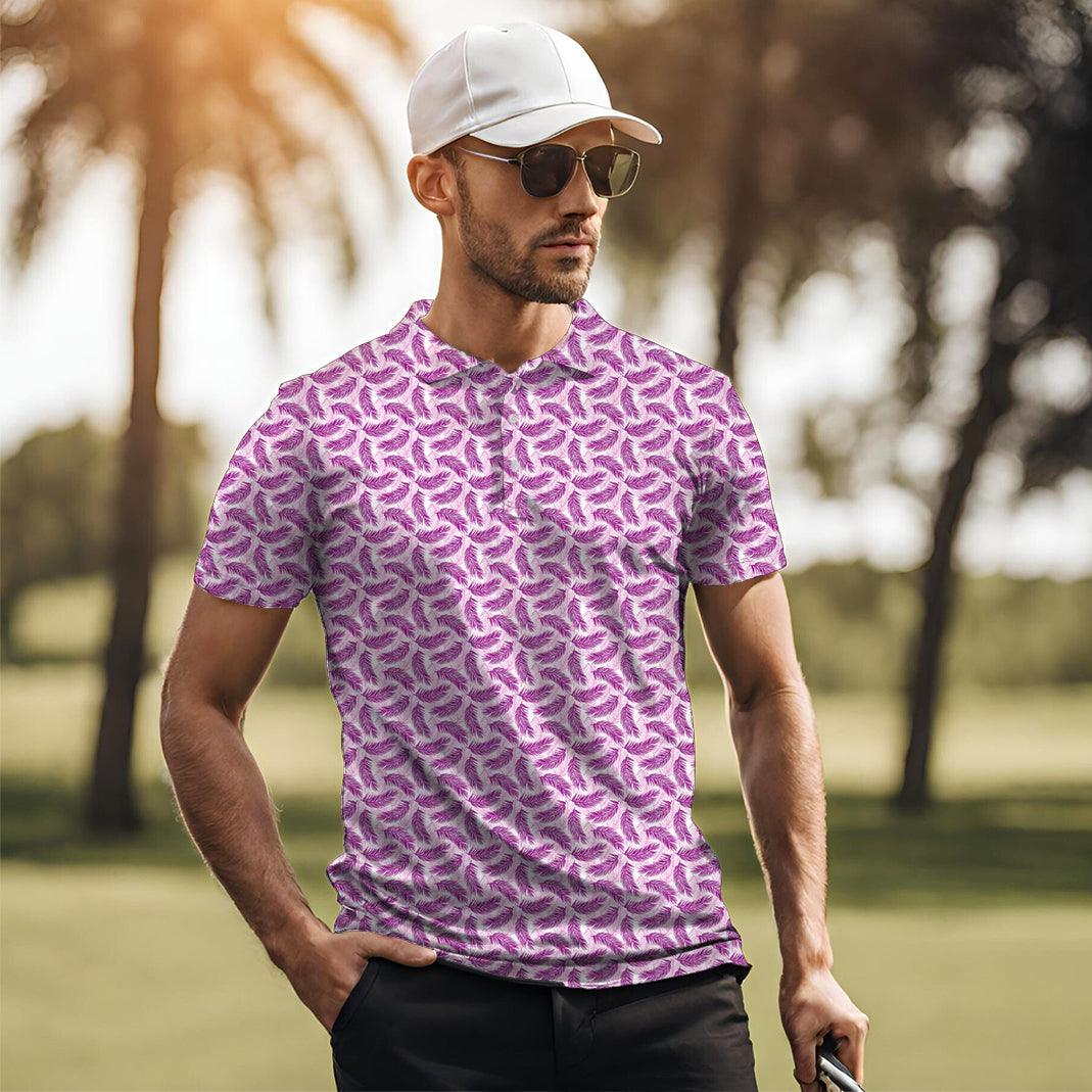 Men's Purple Palms golf polo