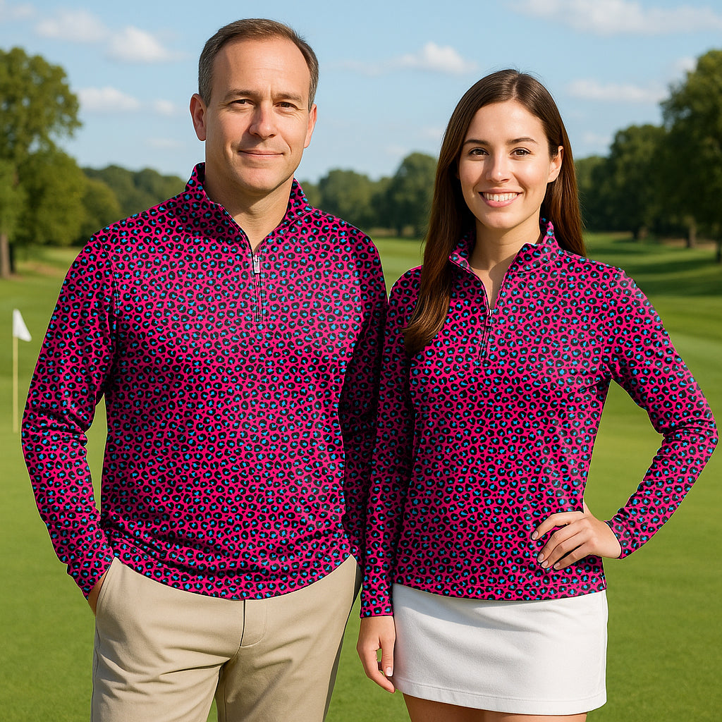Red Jaguar Couple Golf Active 3/4 Zip Top