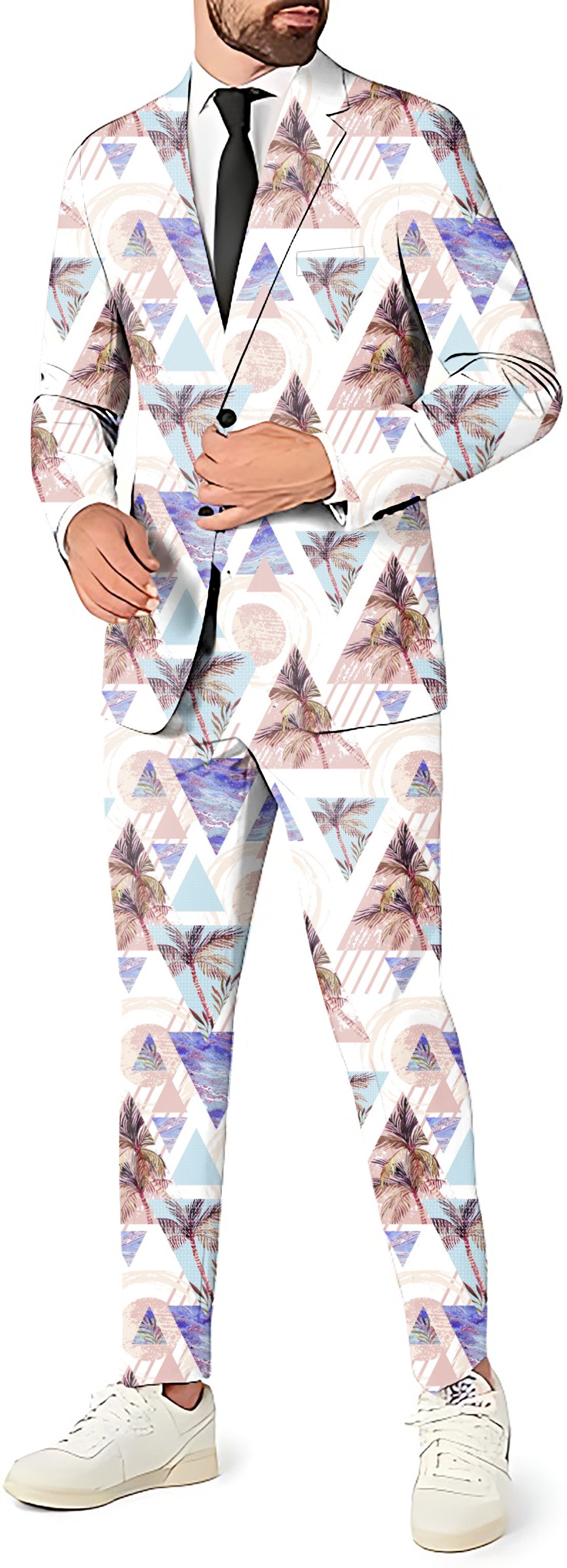 Cali Palm tree Men's Party Costumes-Theme Party 2 or 3pcs Suit set-Blazer Pants & Vest