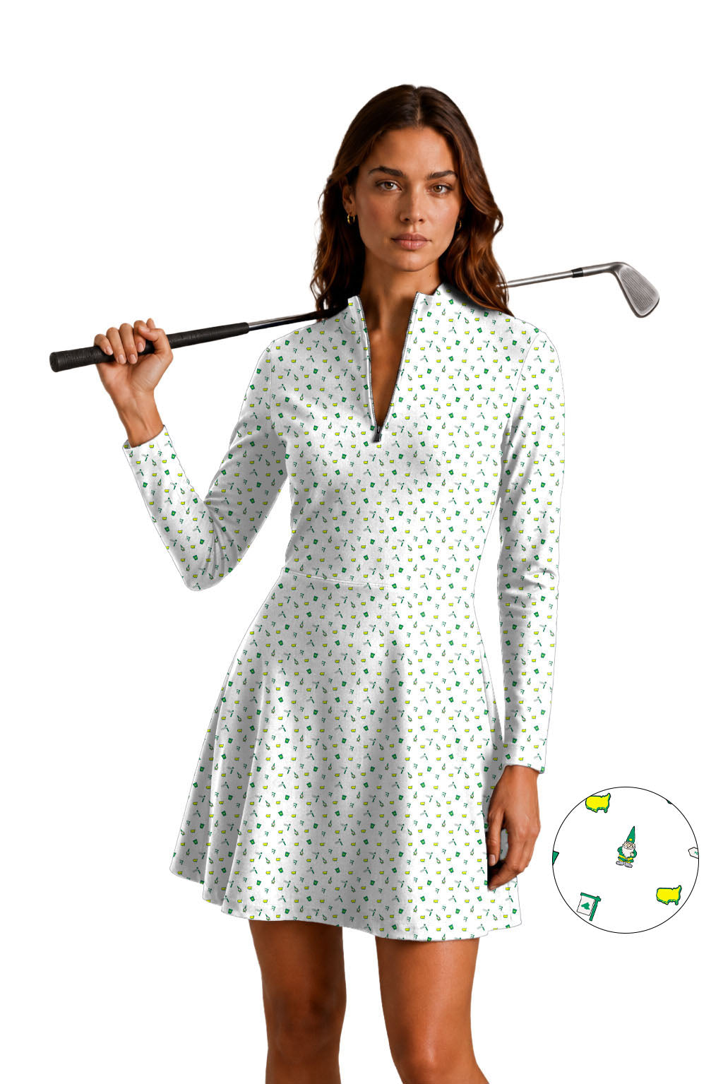 Master Lightweight Summer Women's Golf Long Sleeve Zipper Dresses Comes with separate matching shorts
