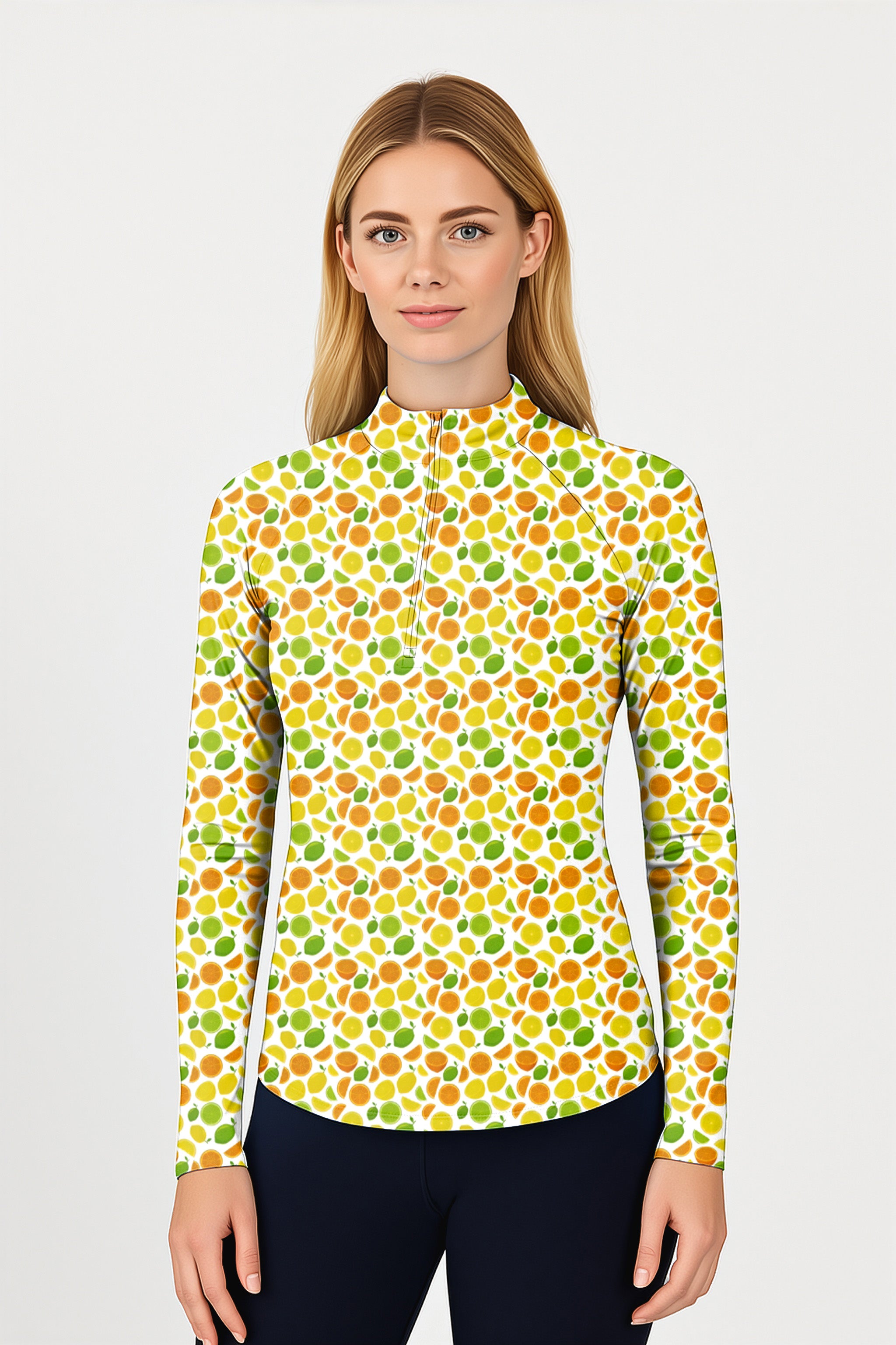 Summer Lemon   Women's Golf Active 3/4 Zip Top