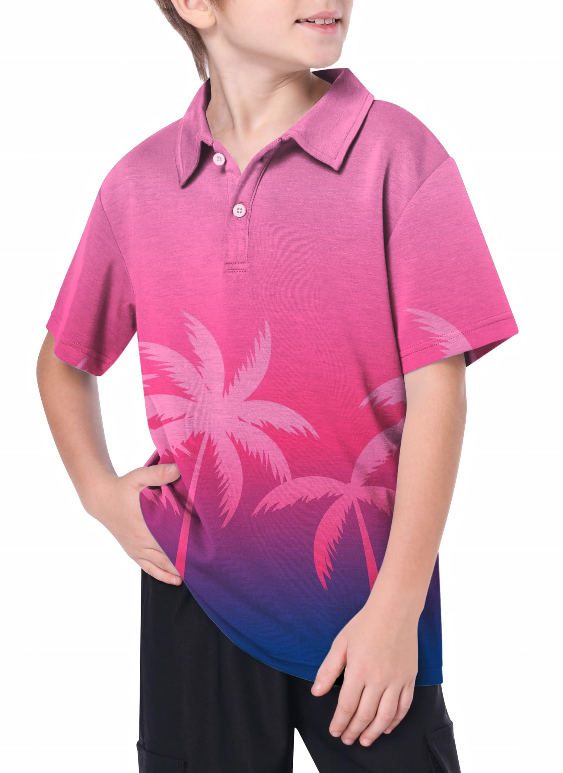 Youth Sunset Palm Paradise Golf Polo