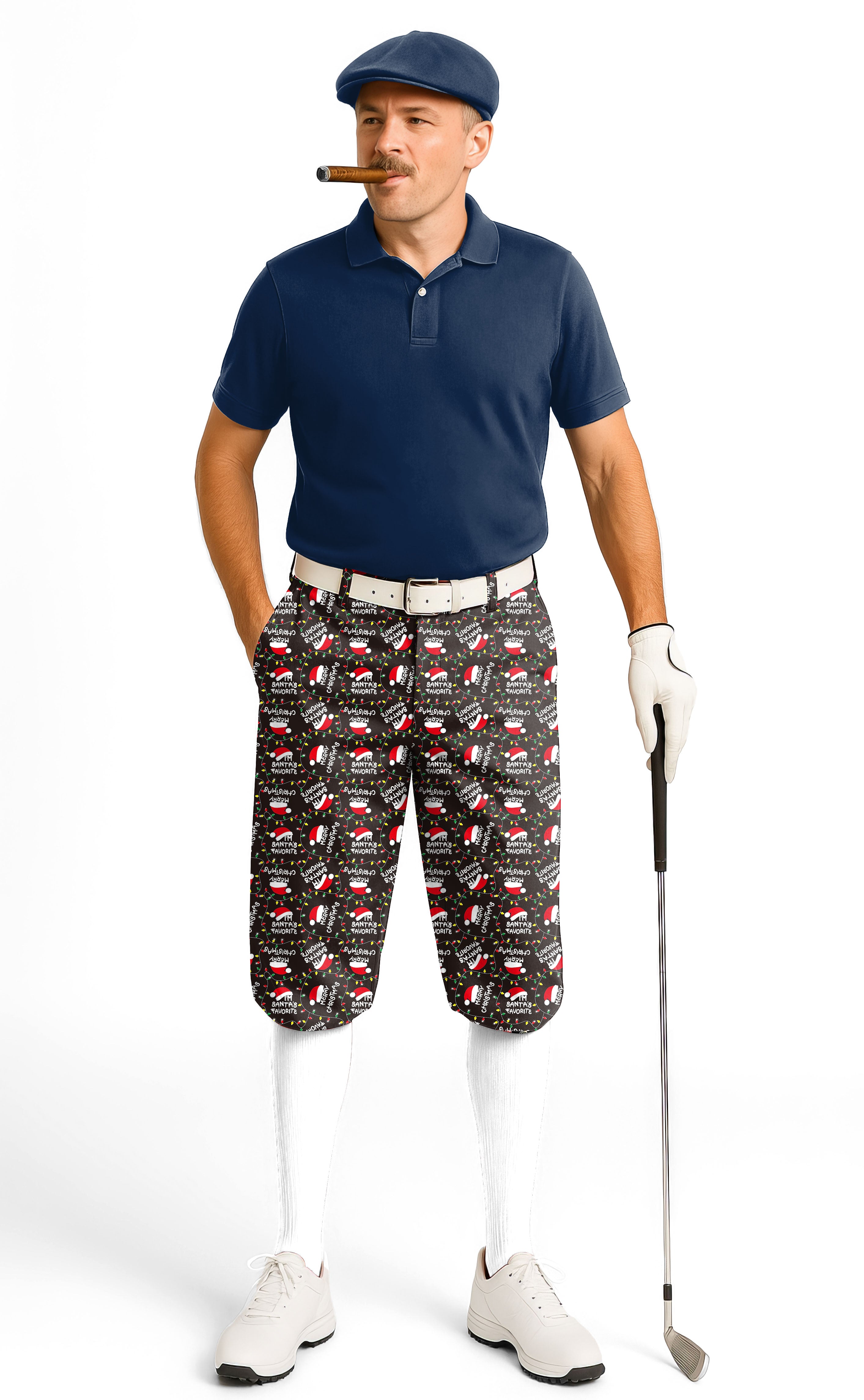 Christmas hat black Men's Golf Knickers Pants