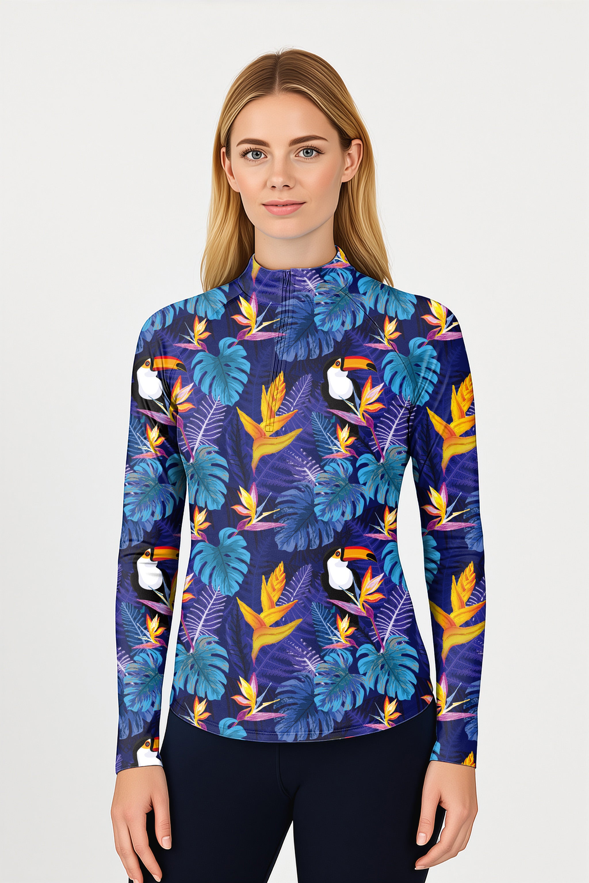 Toucan Women's Golf Active 3/4 Zip Top Long Sleeves