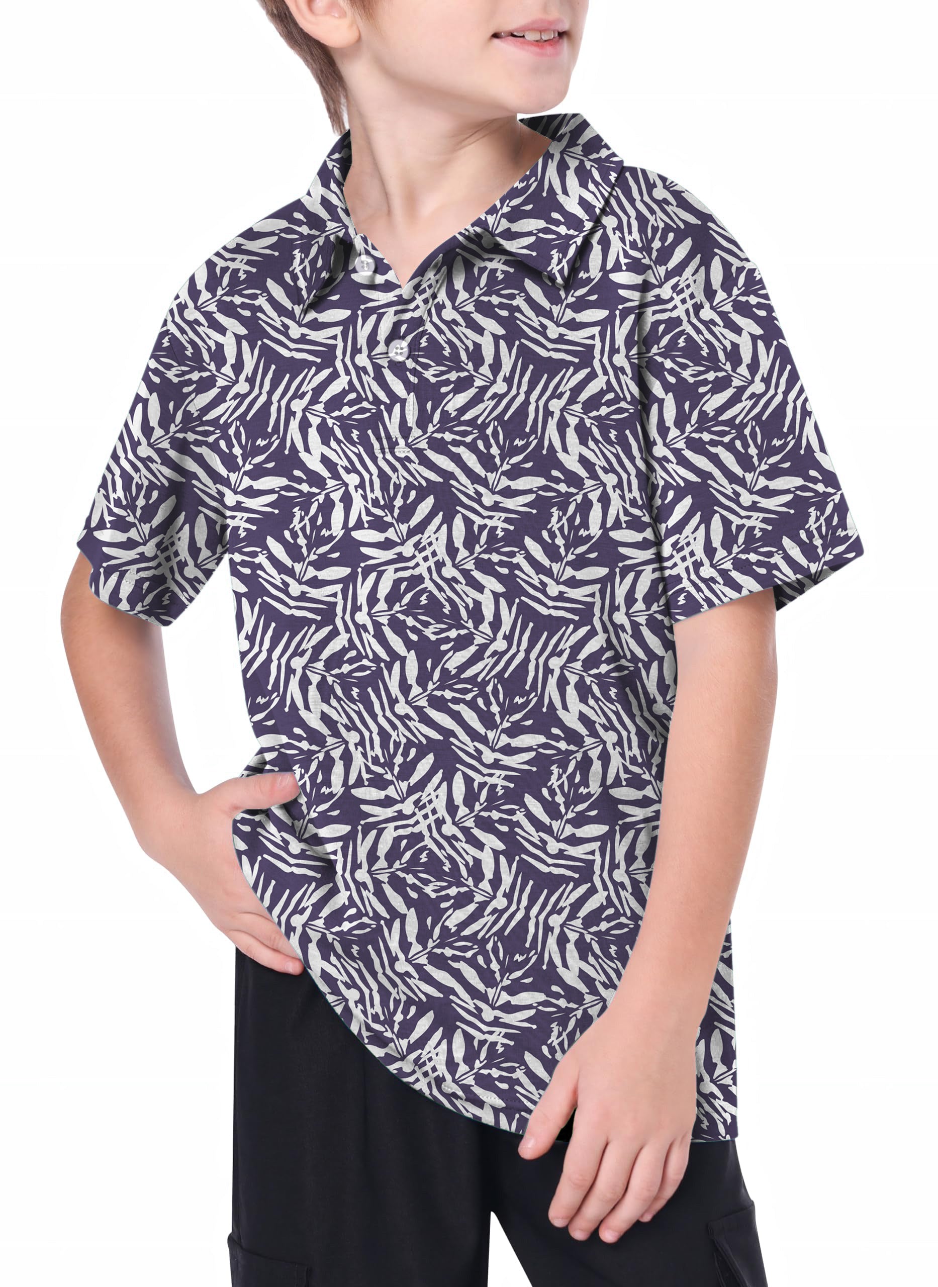 Youth abstract Navy Golf Polo