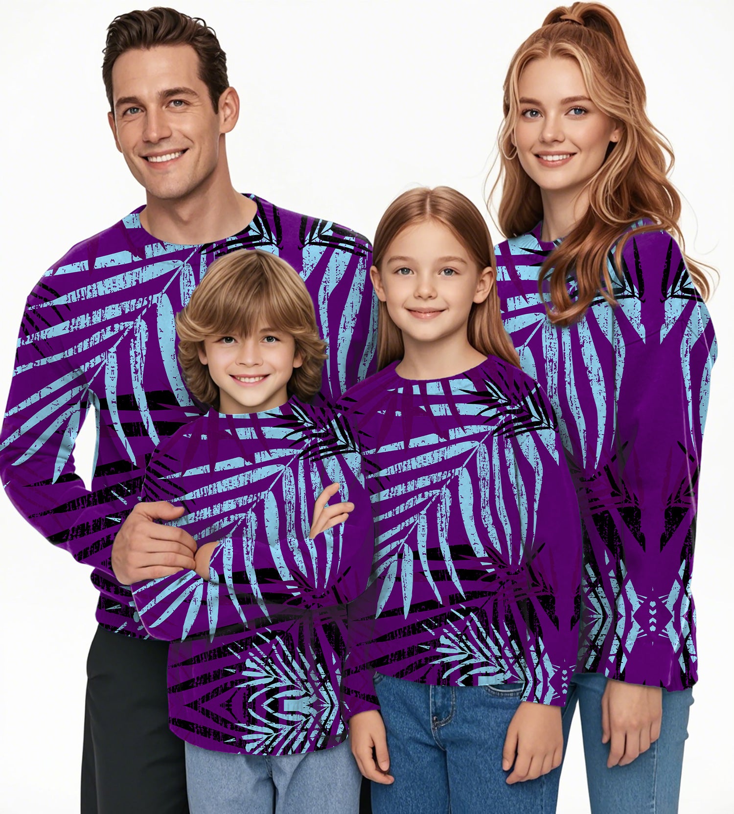 purple leaf Crewneck Pullover Ugly Sweater Men Women boy girl family