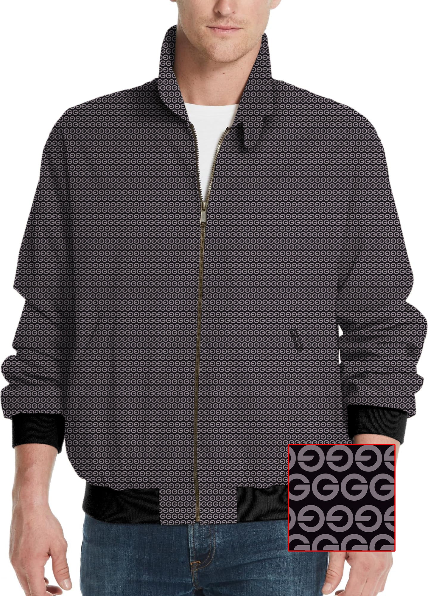 Brown G Men's Golf Windbreaker light jacket with custom team logo and name options