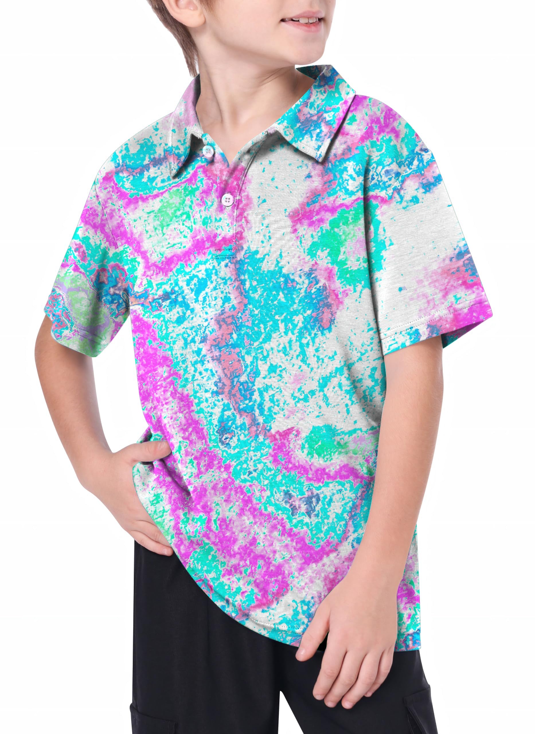 Youth vintage fractal Golf Polo