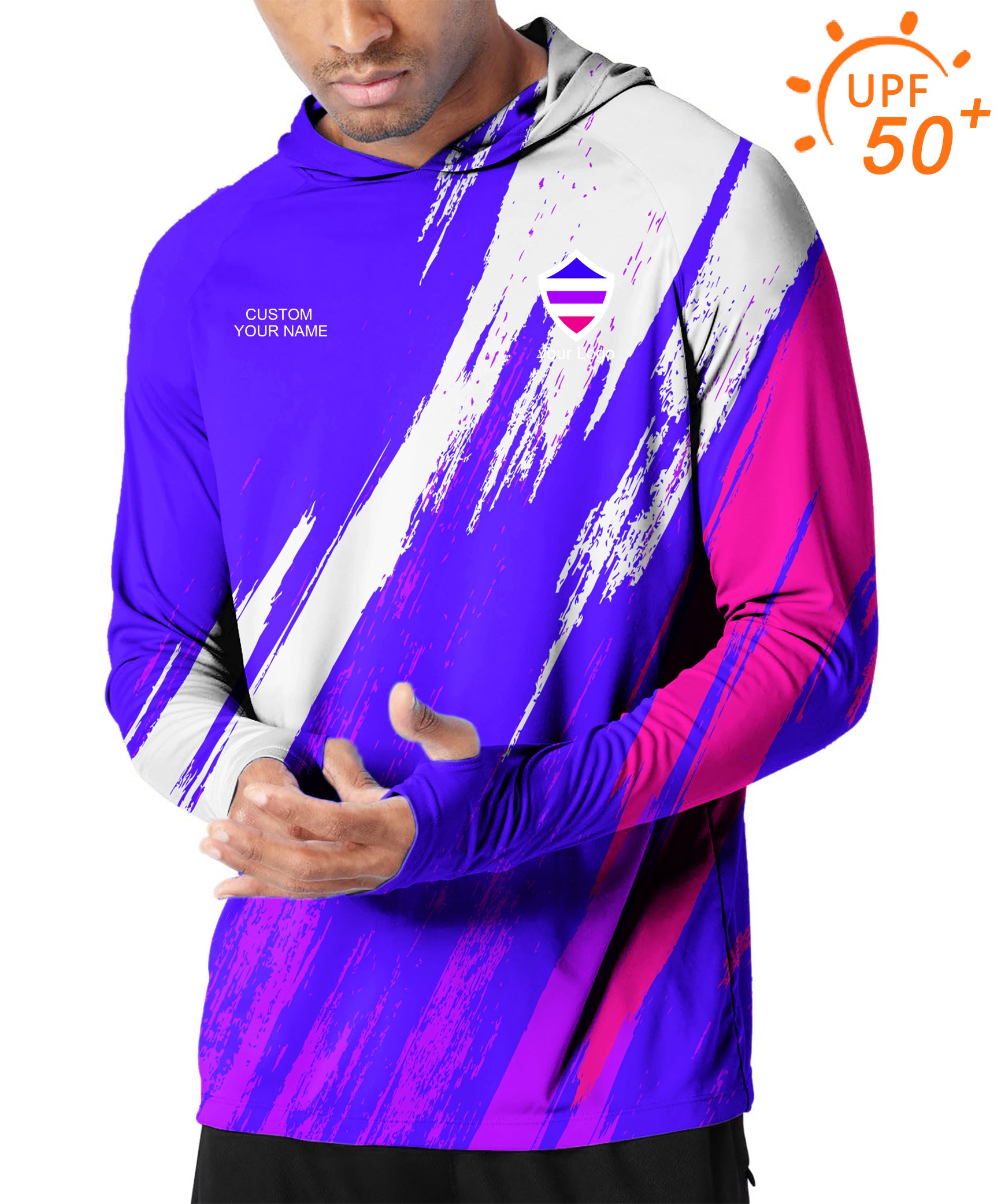 Men's Outdoor blue purple pink sport Team Golf Sun Protection Slim Fit  hoodies