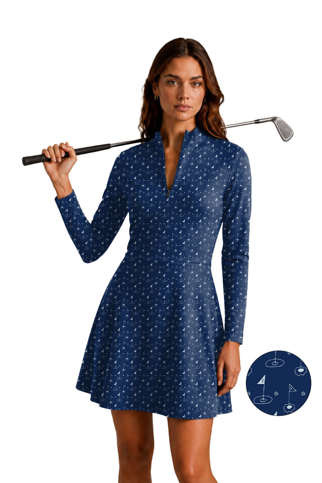 Hitting the Links Golf Women's Golf Long Sleeve Zipper Dresses Comes with separate matching shorts