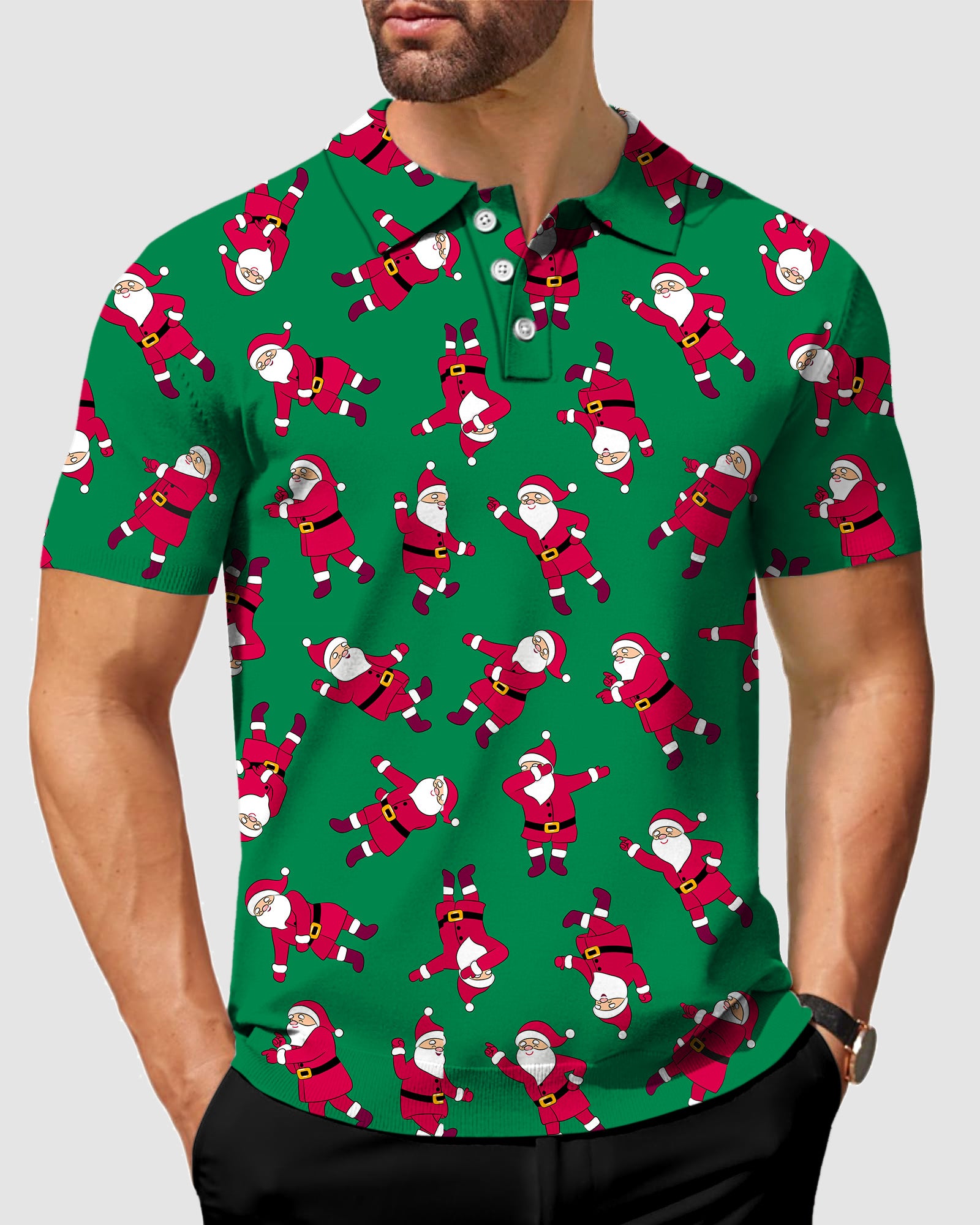 Men's Christmas Santa Golf Polo