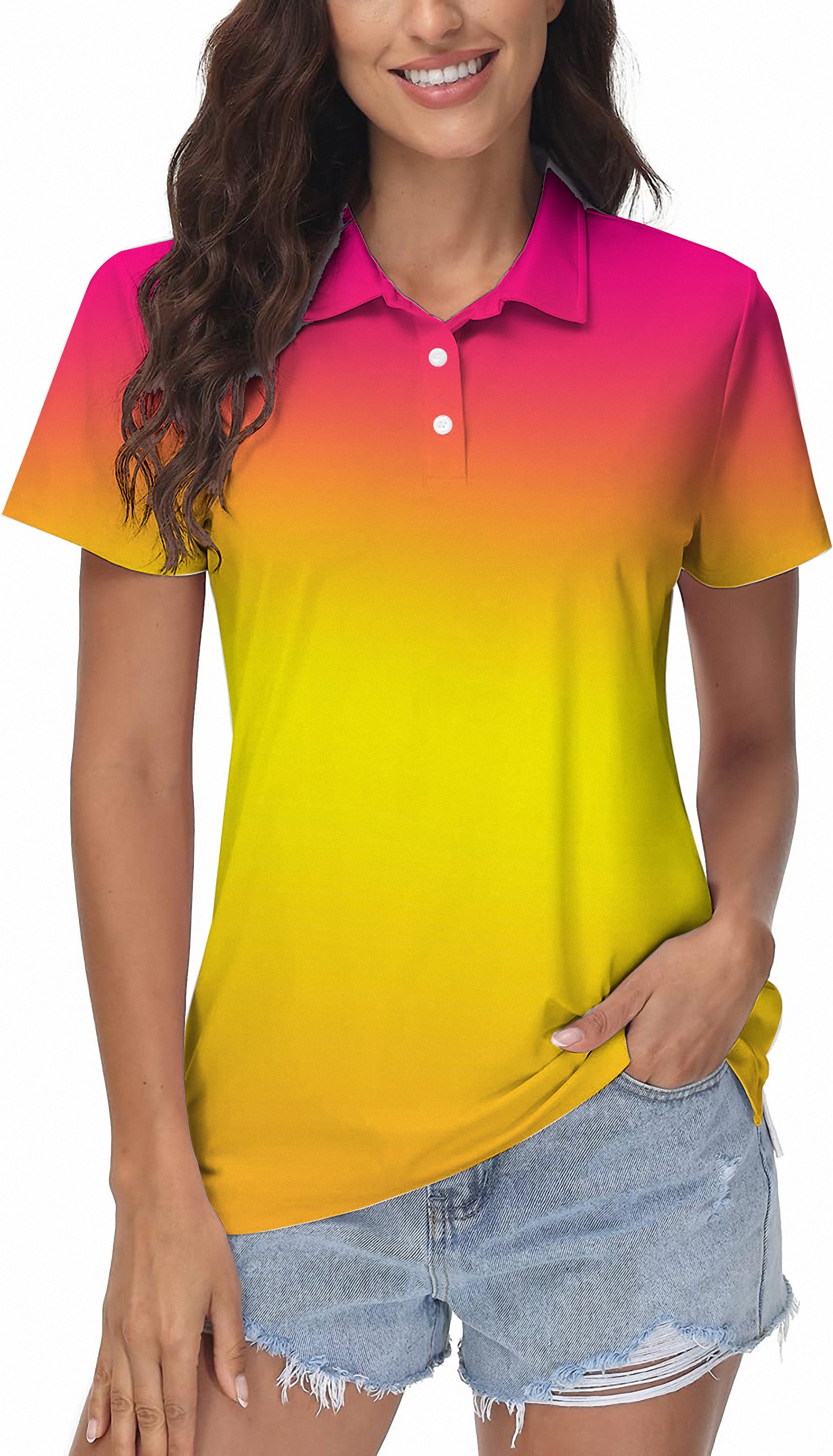 Women's Neon Gradients Golf Polo