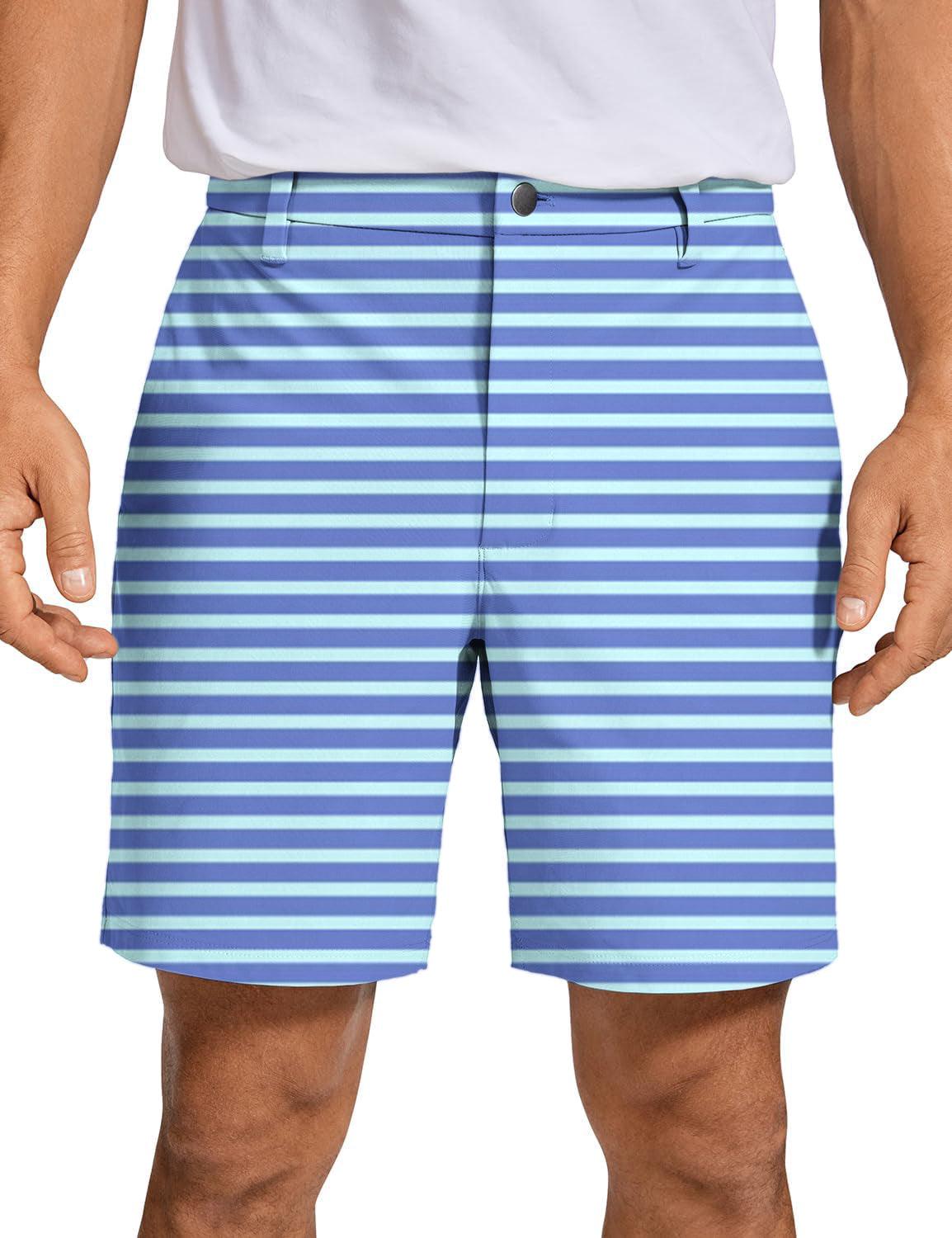 Men Summer Stripes Golf Shorts