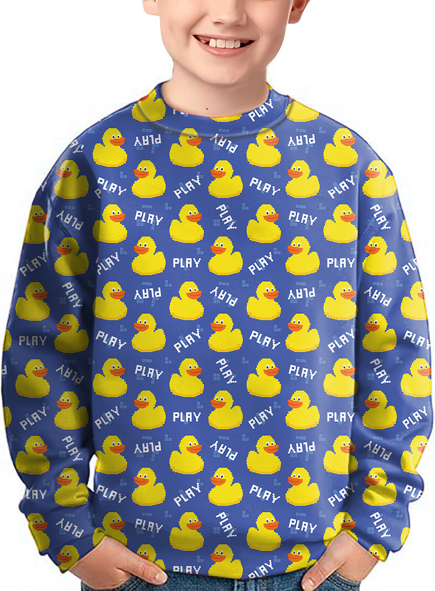 Yellow duck Crewneck Pullover Kids Ugly Sweater