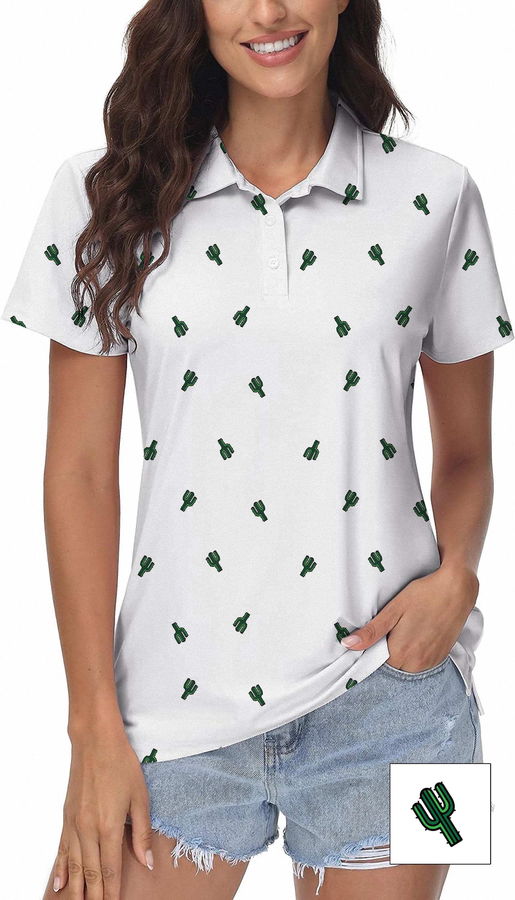 Cactus Custom The Background Color Women's Golf Polo