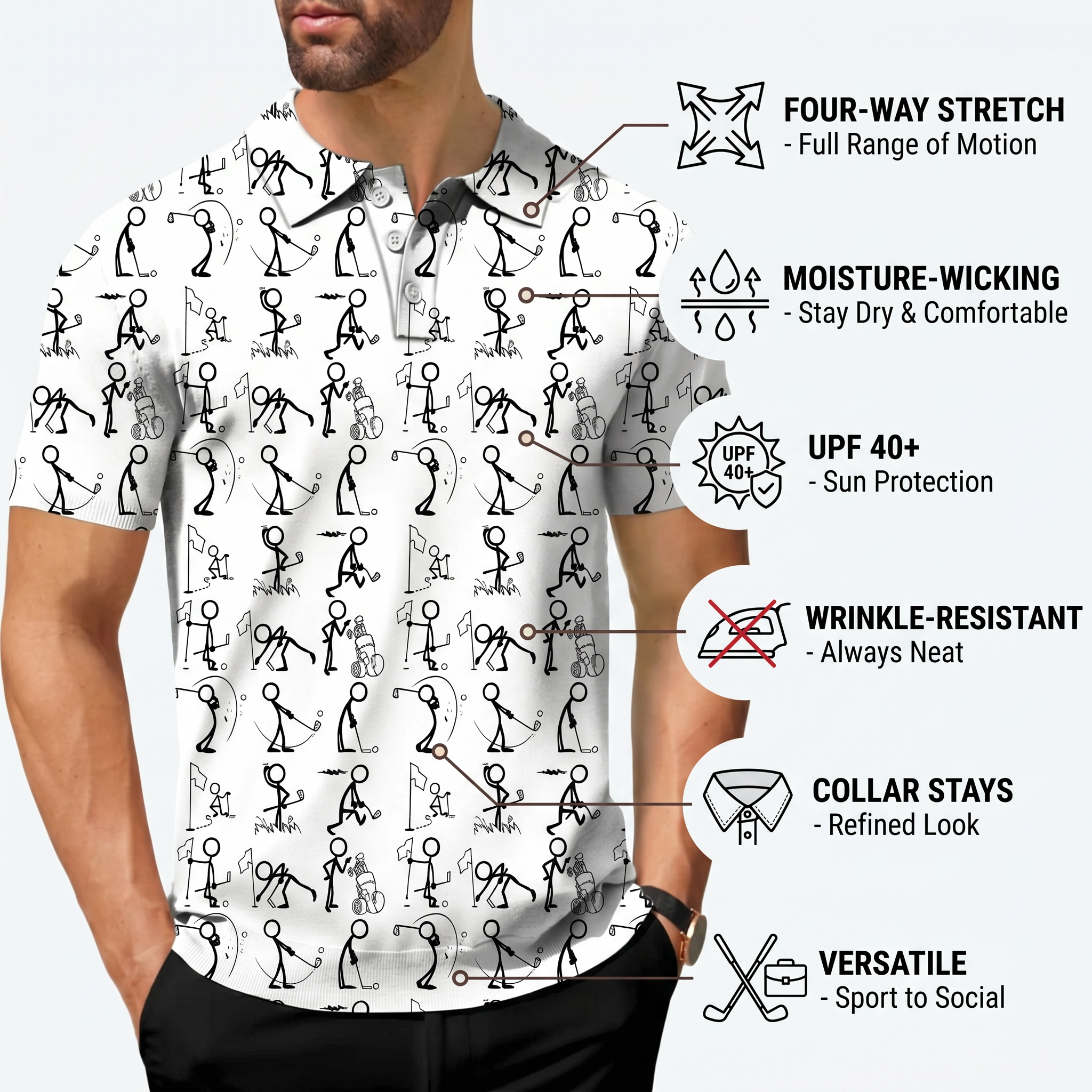 Men's play golf Polo