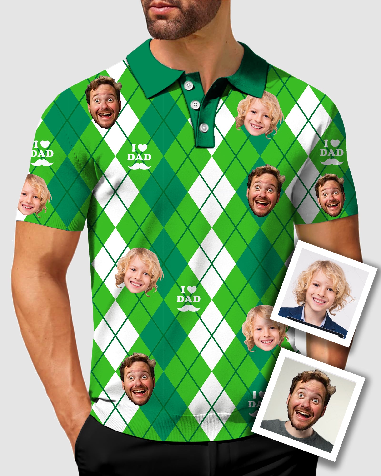 Men's To My Dad Custom Face Men's Golf Polo Father's Day Gift Polo