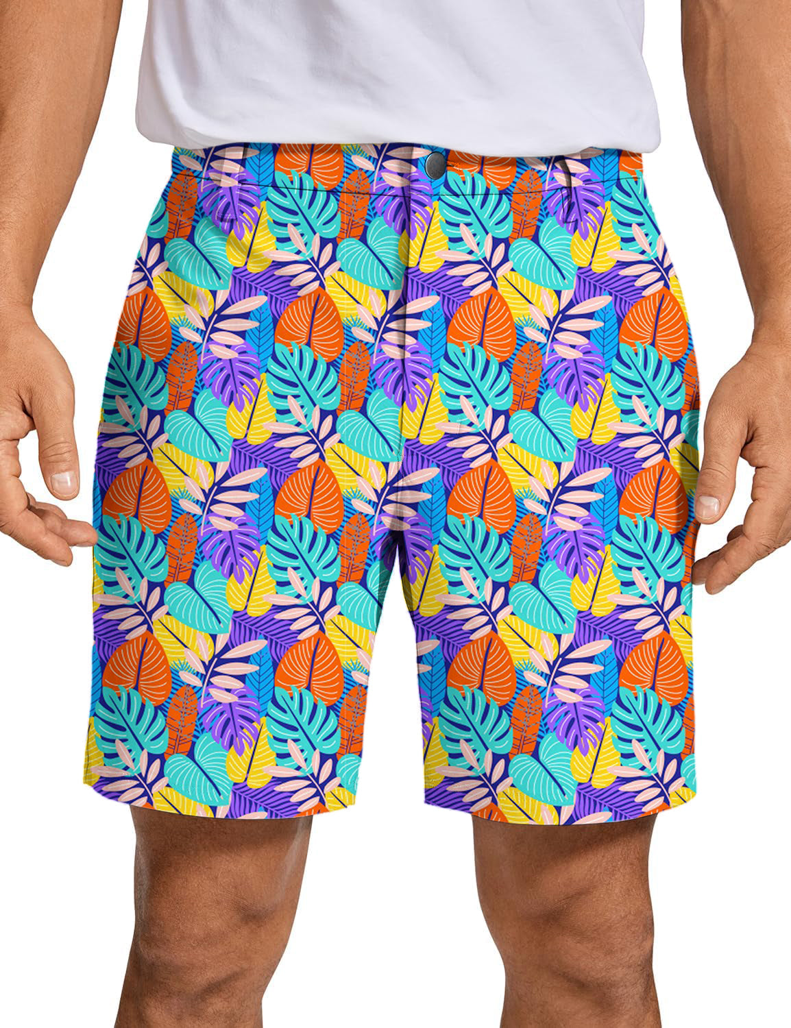 Men's Tropical palm leaves Golf Shorts