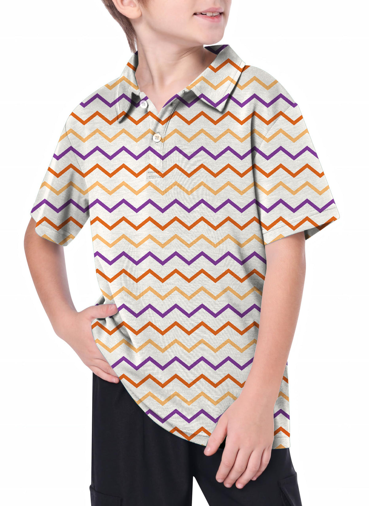 Youth Colorful Halloween Waves Golf Polo