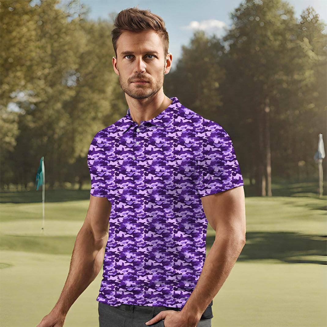 Men's Purple Camo golf polo