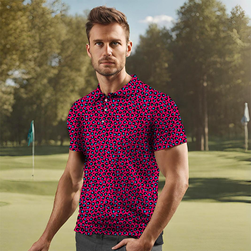 Men's Red Jaguar golf polo