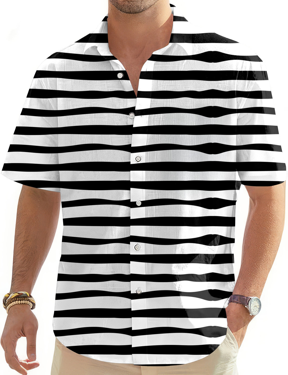 Zebra stripes Men's Golf Hawaiian Shirts Button Down Shirt