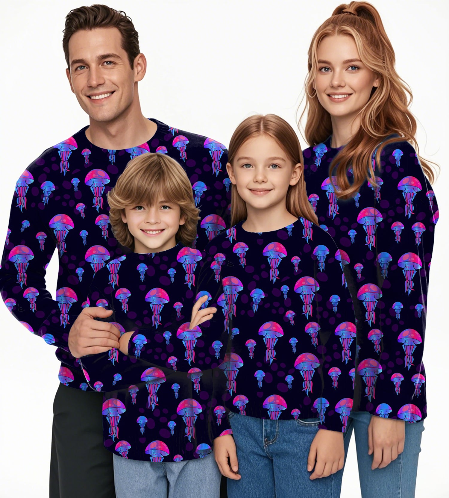 Electric Jelly Crewneck Pullover Ugly Sweater Men Women boy girl family