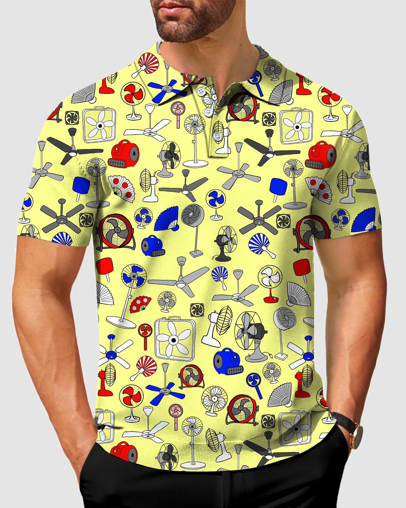 Men's Just fans Yellow Designer style Sam’s Weird Studio Polo Sam’s Weird Studio