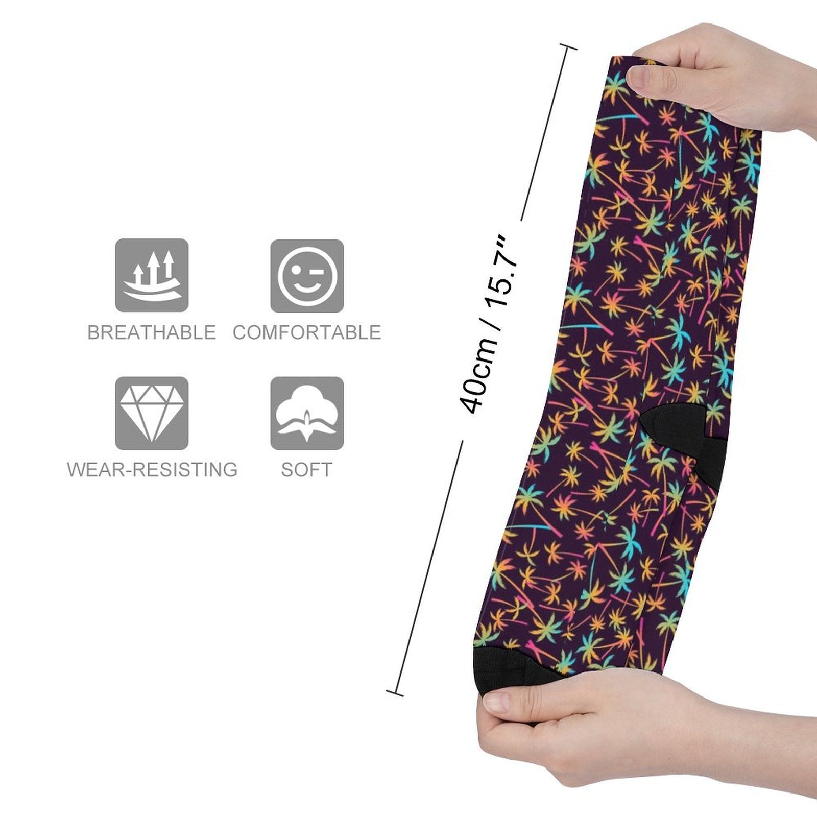 Gradient Palms Prined socks Gifts for Men Women