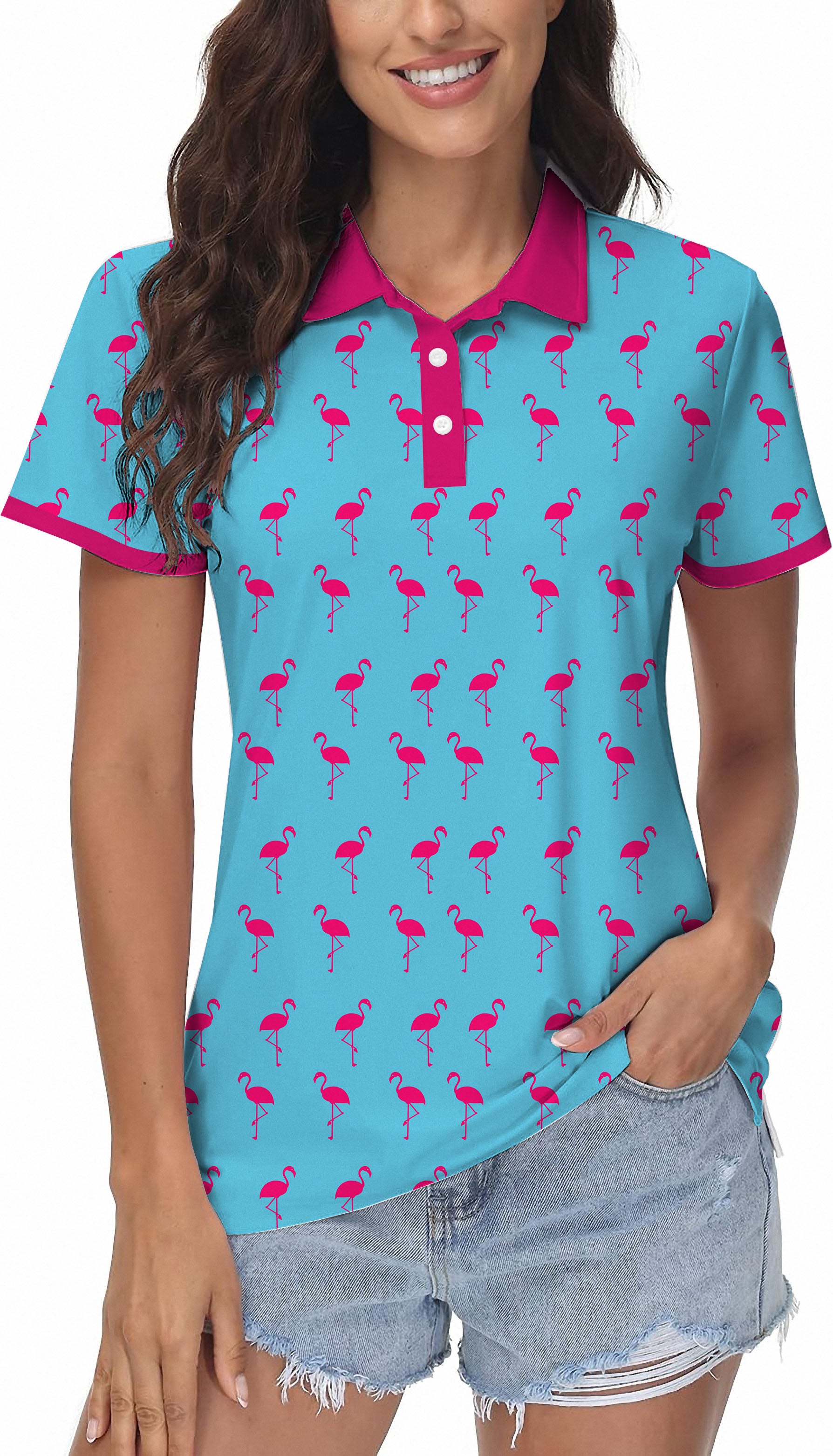 flamingo Women's Golf Polo