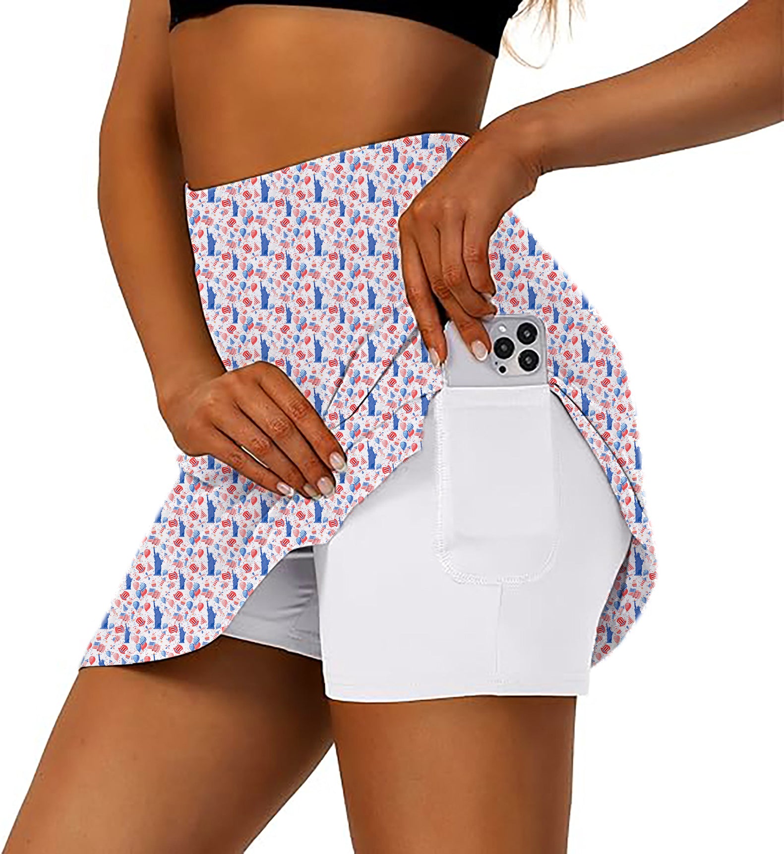 American national symbols Women's Athletic Golf Skorts Flared Skirts