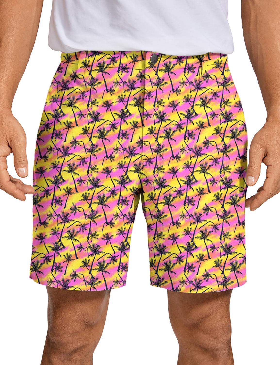 Men Groovy Palms Golf Shorts